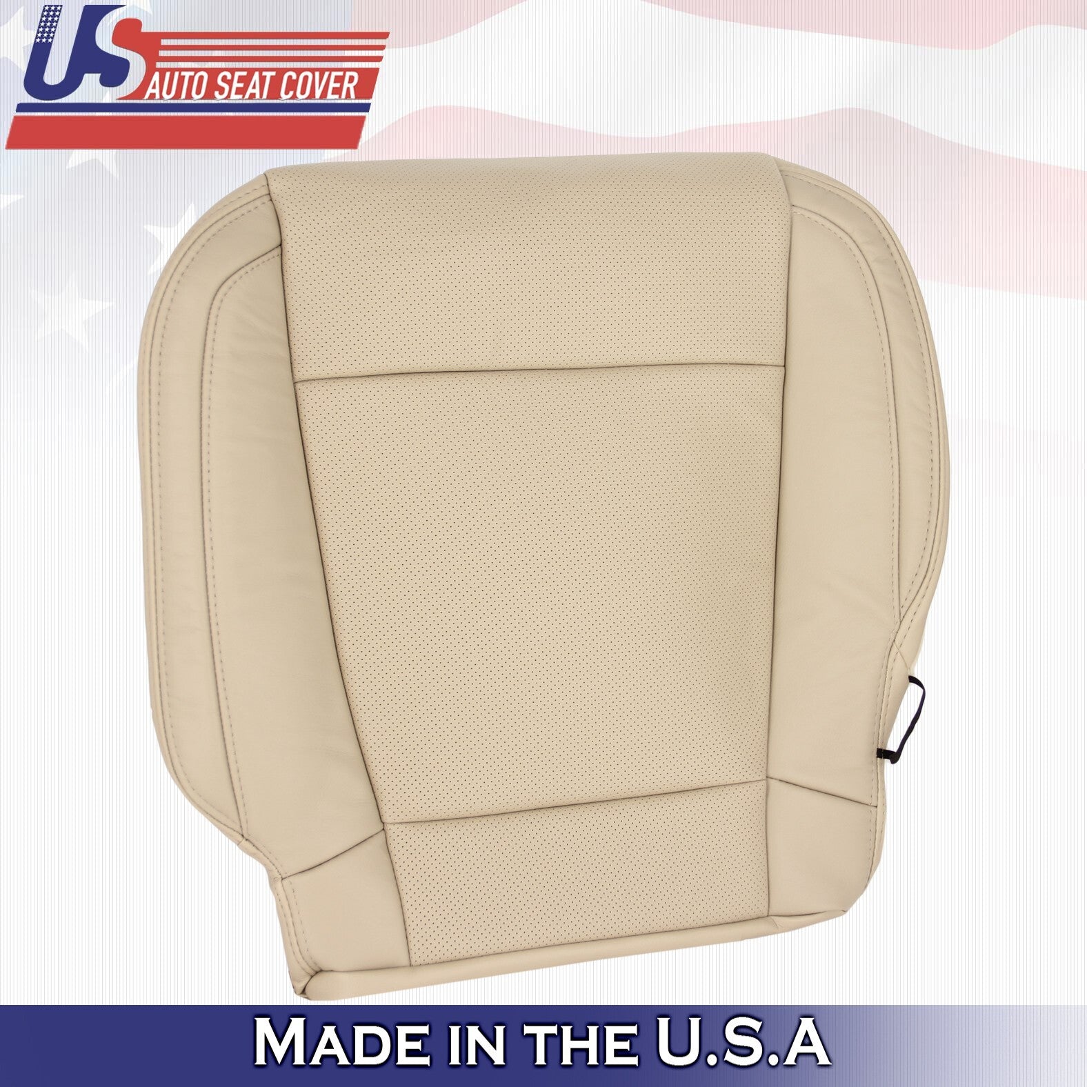 2015 to 2017 Fits Ford F150 Lariat 2xTops & 2x Bottoms Perf Leather Covers Tan