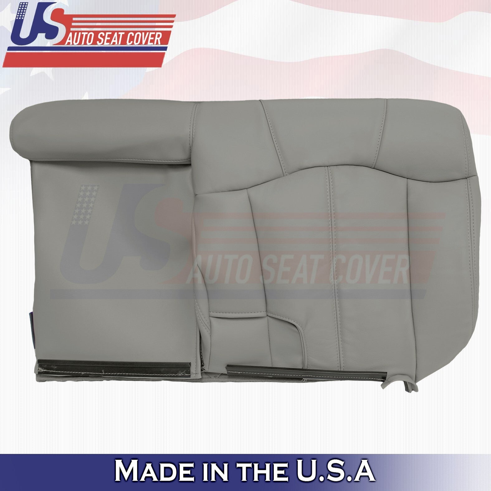 1999 2000 2001 2002 For Chevy Silverado Rear Bench Driver Top Leather Cover Gray