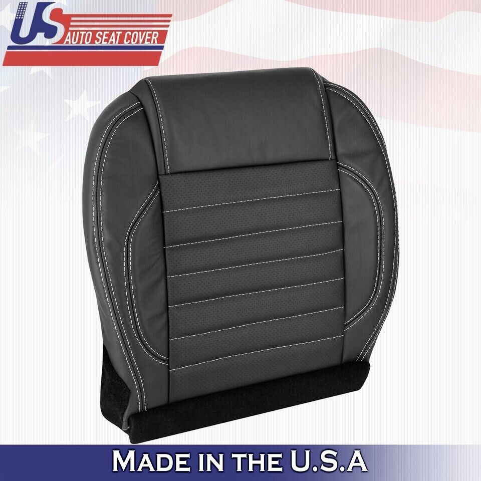 2010 to 2014 Fits Ford Mustang GT Driver Top &Bottom Leather w/ Perf Cover Black