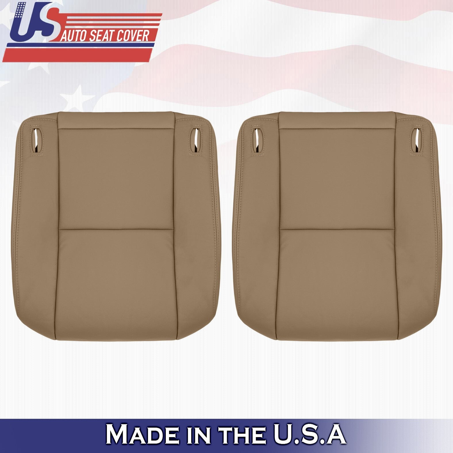 1998 to 2003 For Toyota Sienna Driver & Passenger Bottom Leather Seat Covers Tan