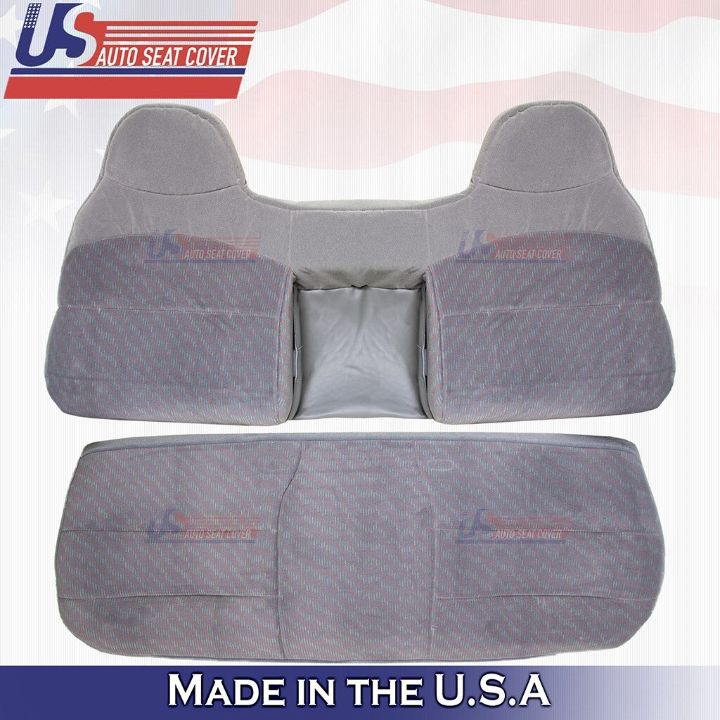 1996 1997 Fits Ford F250 F350 XLT Rear Bench Bottom & Top Cloth Cover Gray