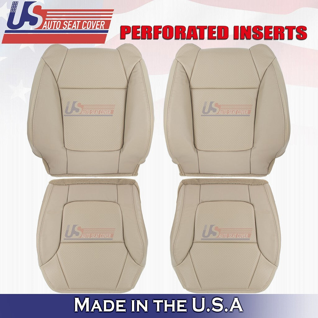 2001 to 2003 For Acura CL Type-S Front Set Top&Bottom Leather Perf Cover Tan