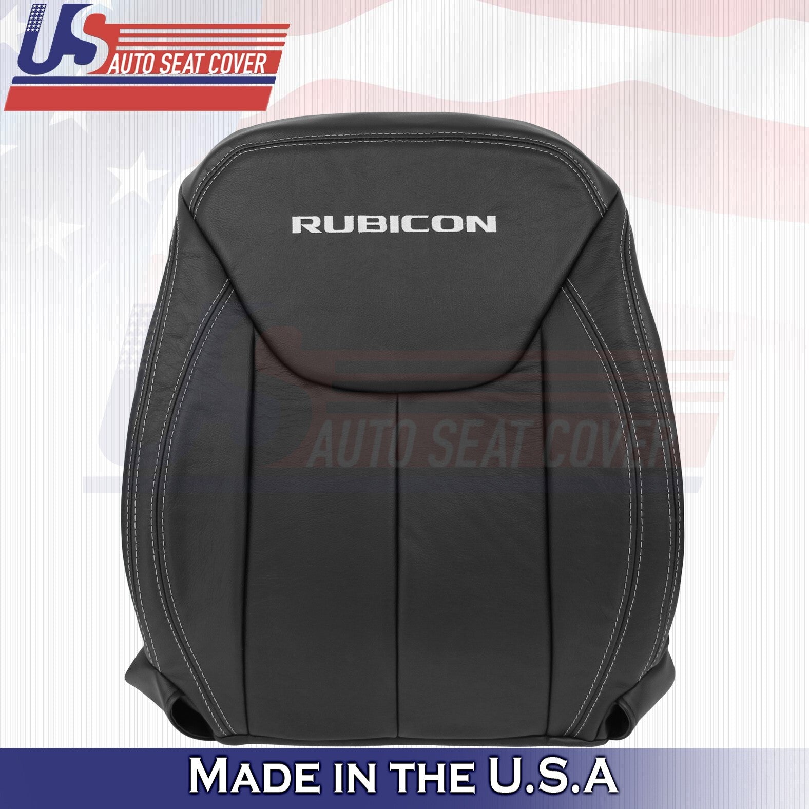 2011-2017 Fits Jeep Wrangler Rubicon Driver Top Leather Seat Cover Black