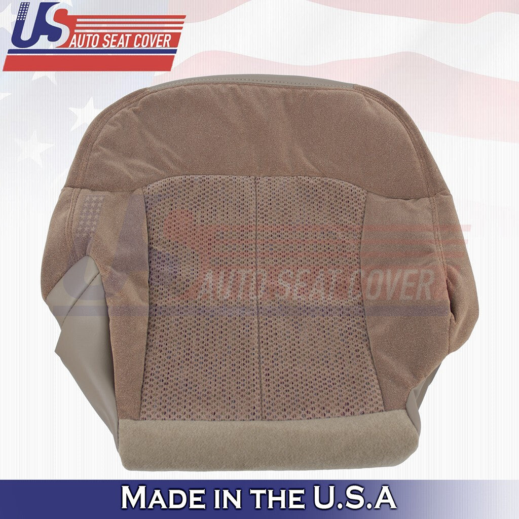 1999 to 2002 Fits Chevy Silverado Passenger Bottom Cloth Seat Cover Dark Tan