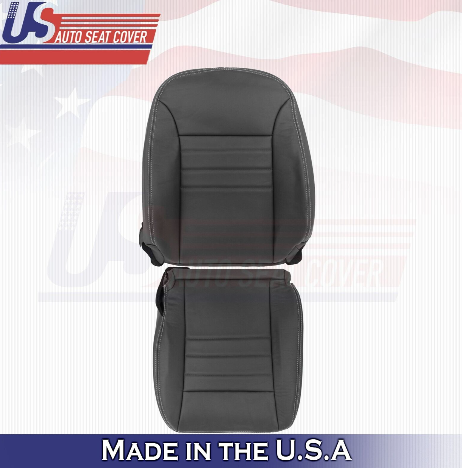 2011 2012 For Dodge Charger SXT Front Driver Top & Bottom Leather Covers Black