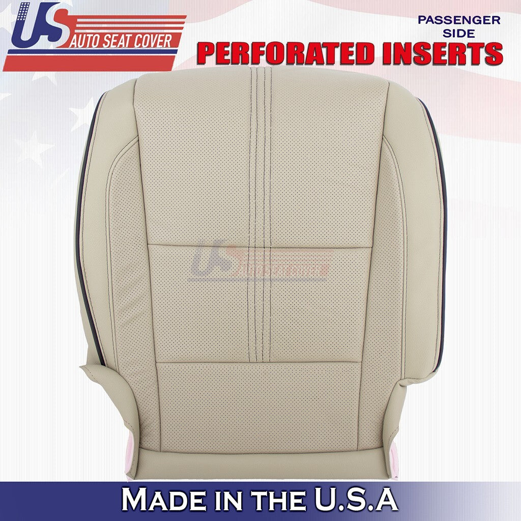 2017 to 2020 For Acura MDX Passenger Bottom w/ Perforated Leather Seat Cover Tan