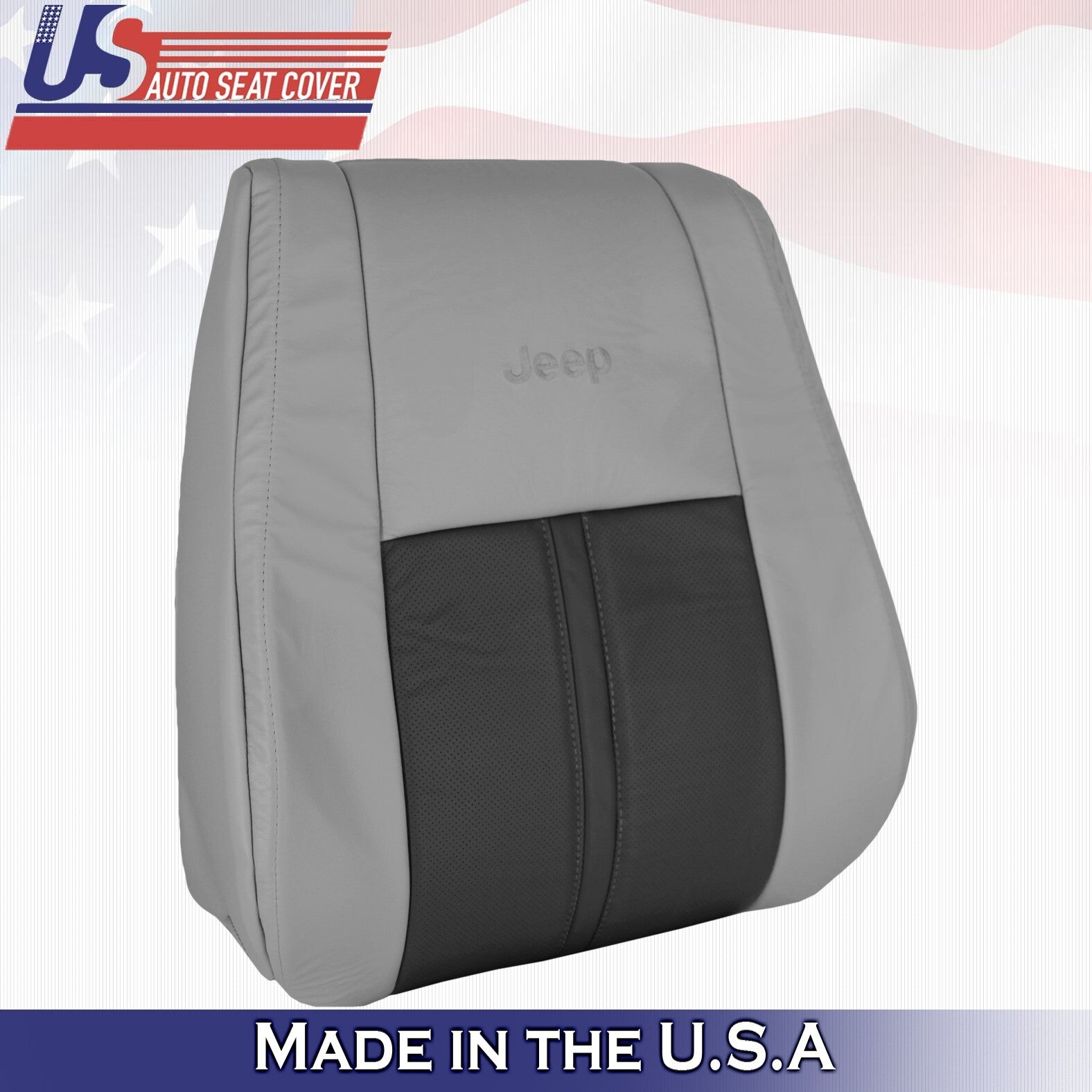 2007 For Jeep Grand Cherokee Limited Driver & Passenger Top Leather Covers Gray