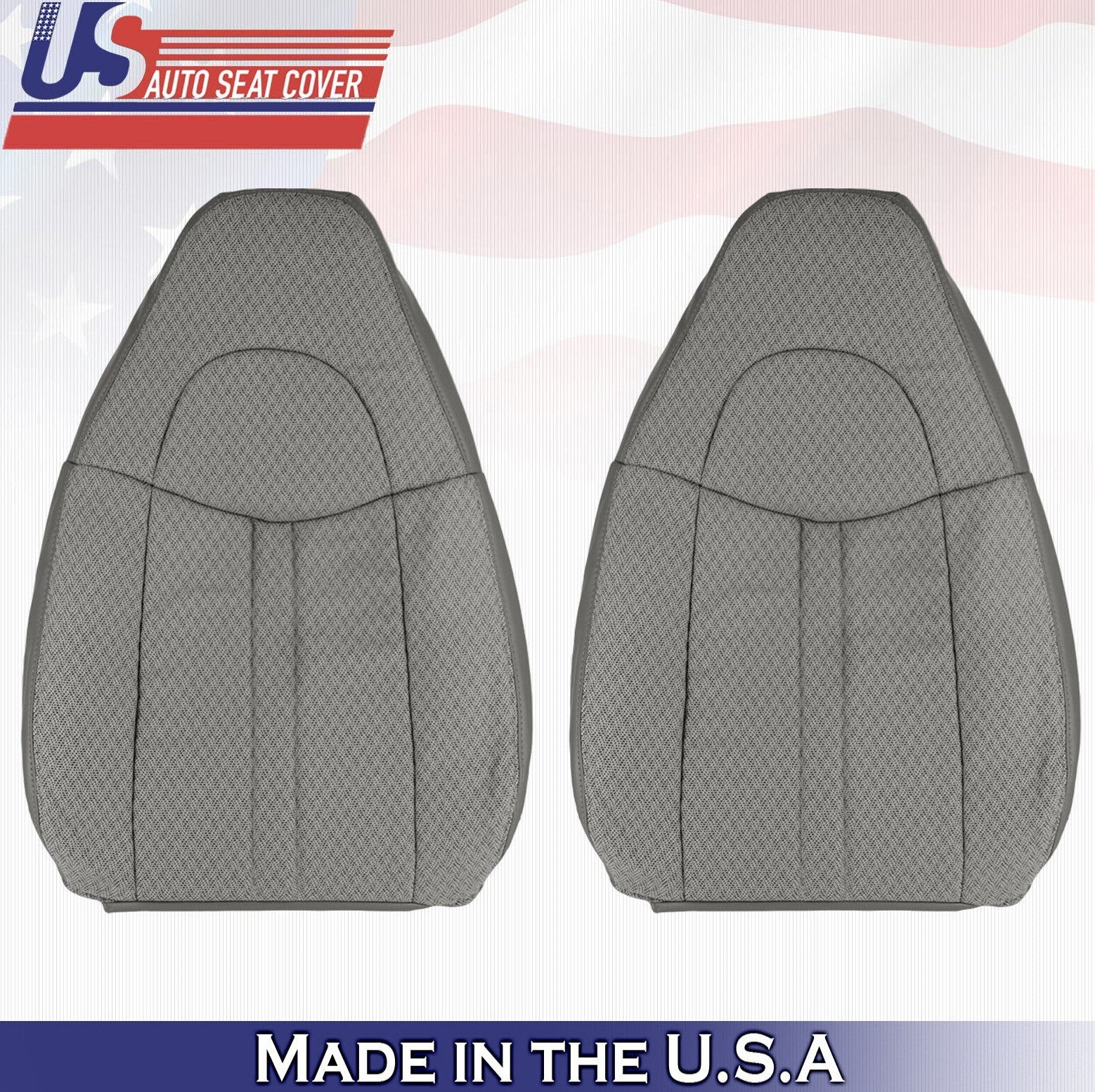 2011 2012 For Chevy Express 1500 2500 3500 Driver & Passenger Cloth Covers Gray