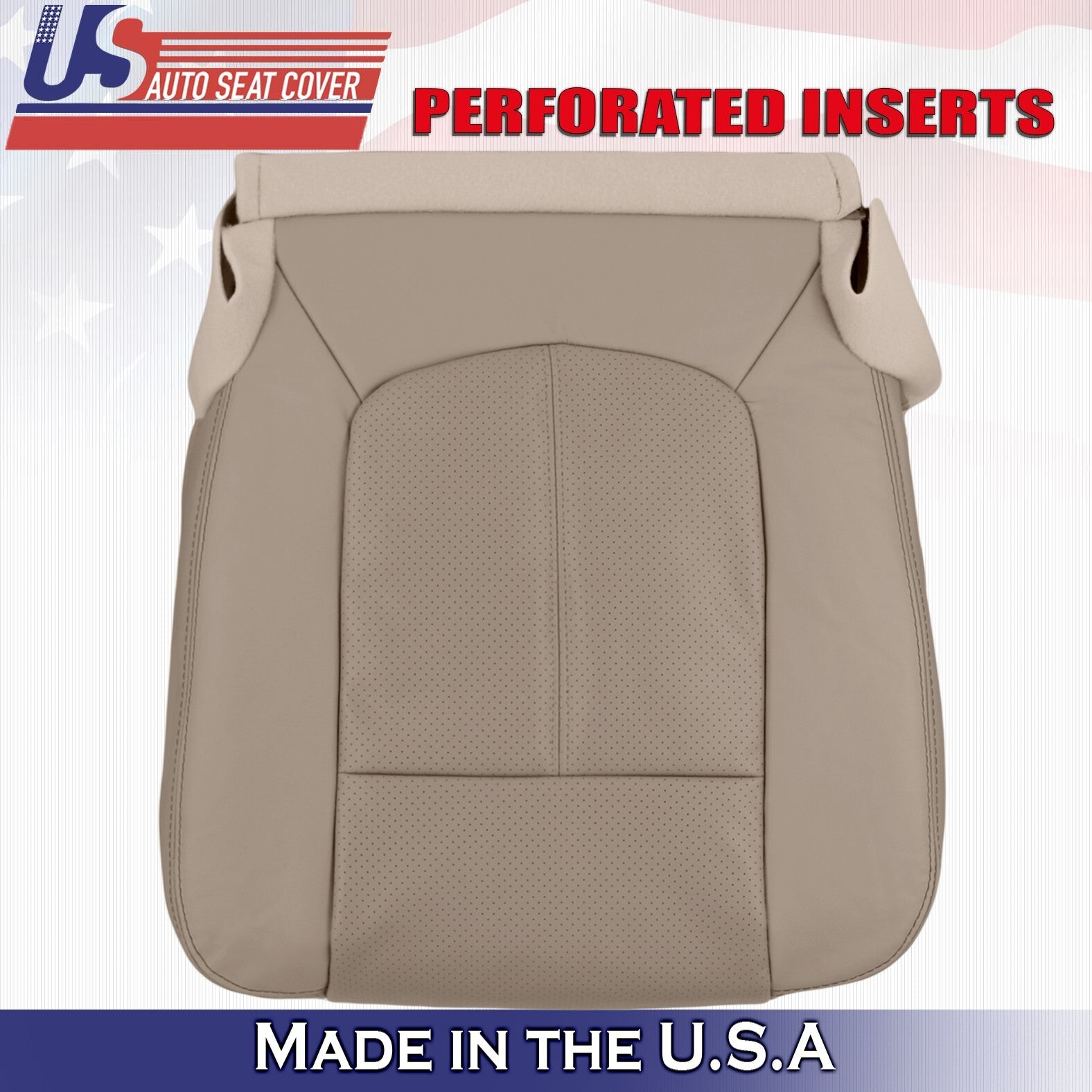 2011 to 2016 For Ford F250 F350 Lariat Driver Bottom Perf Leather Seat Cover Tan