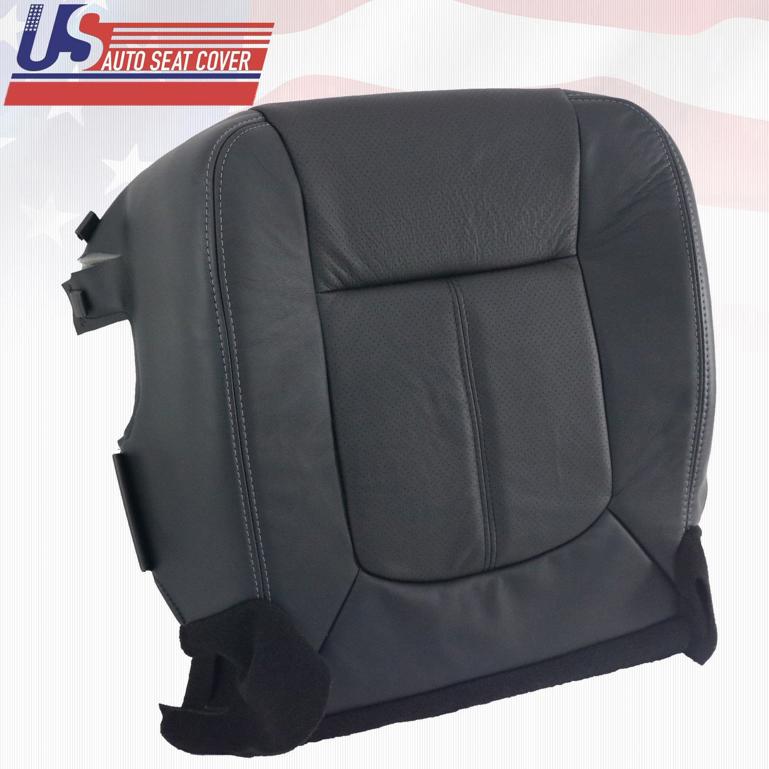 2015 2016 Ford F250 F350 Lariat Driver Bottom Perforated Leather Seat Cover Blk