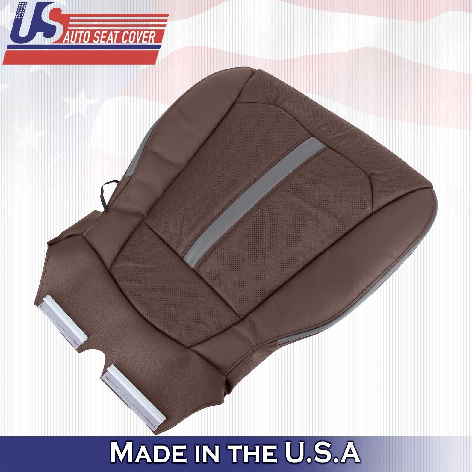 2015 to 2020 For Ford F150 Platinum Passenger Bottom Leather Seat Cover Brown