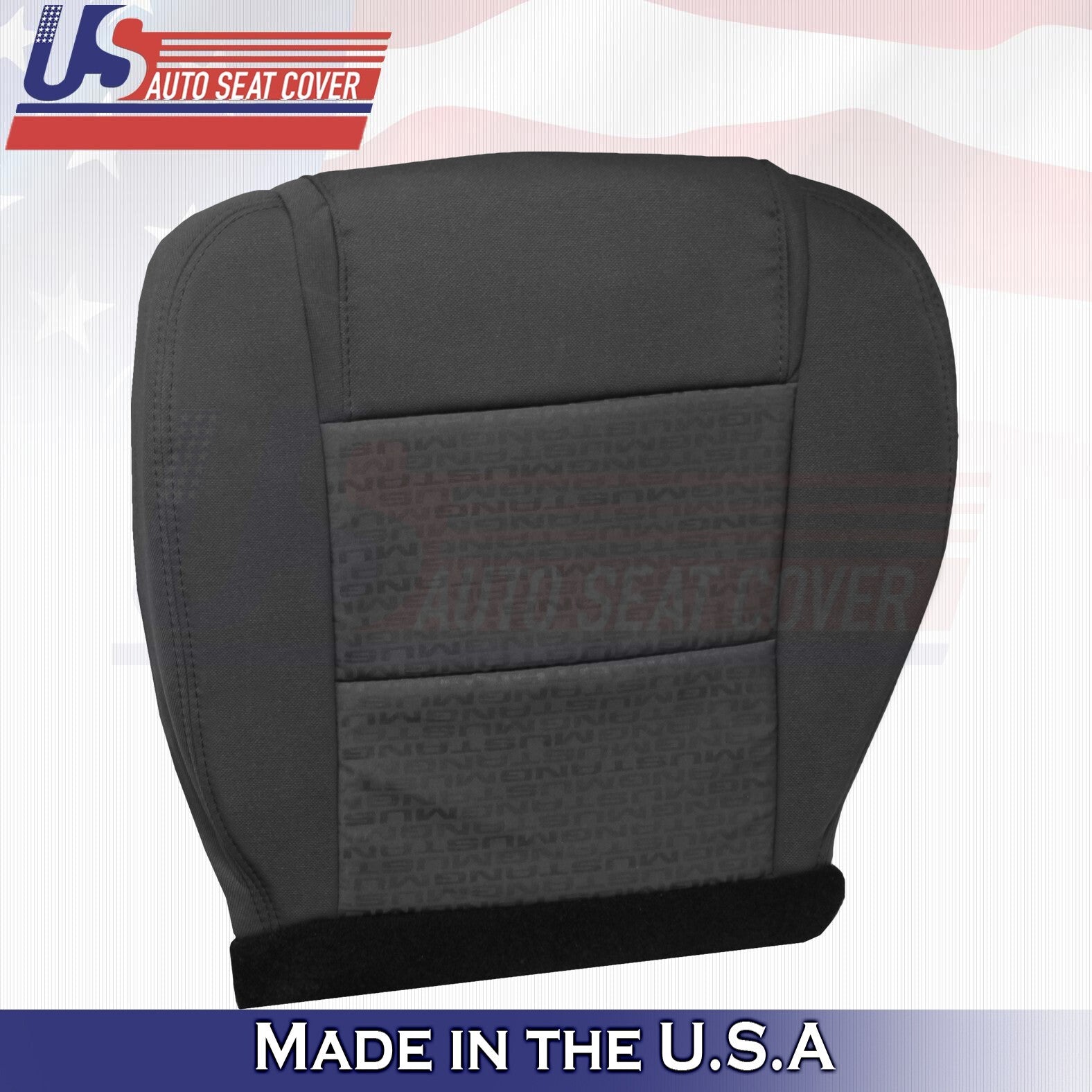 2005 2006 2007 For Ford Mustang Driver & Passenger Bottom Cloth Seat Covers BLK