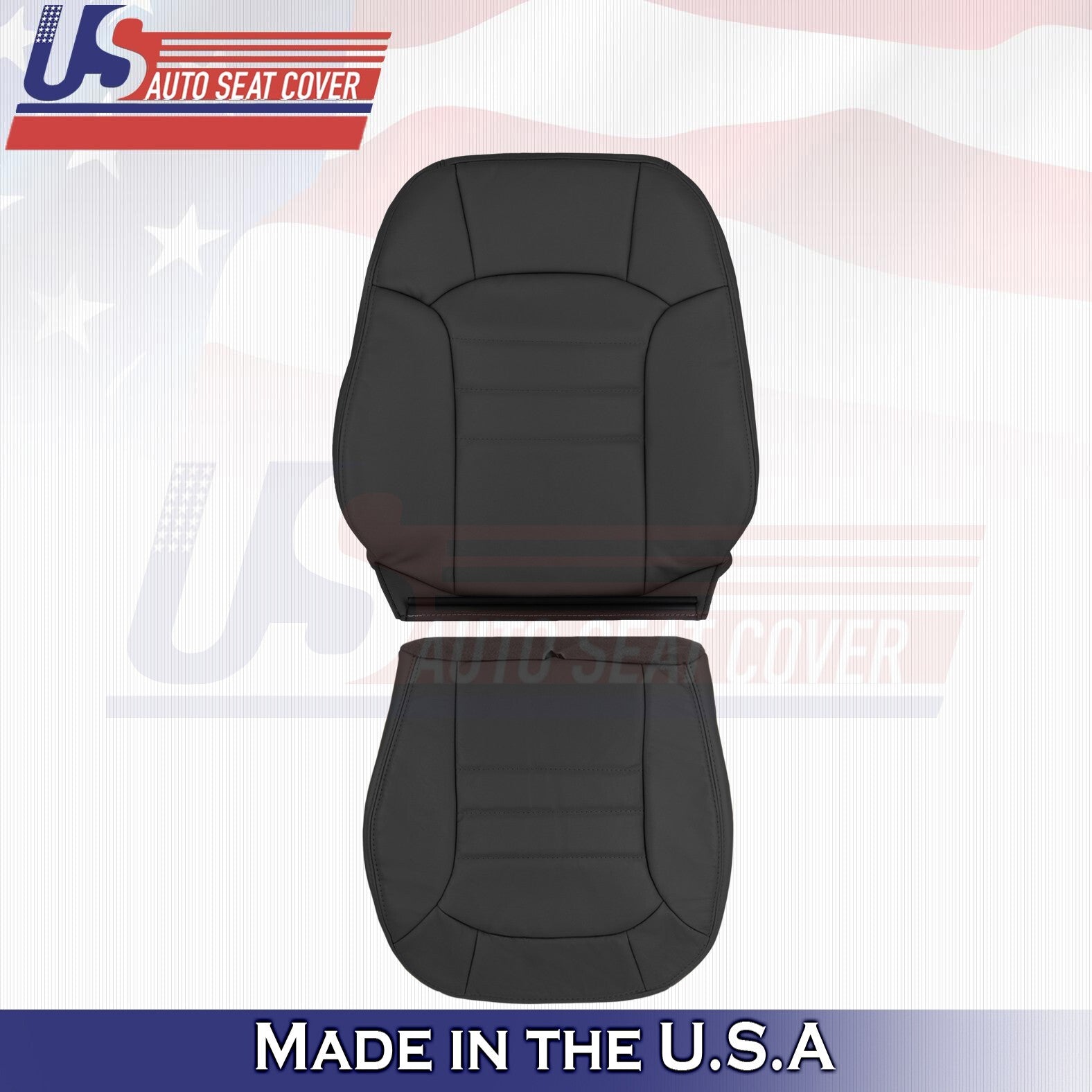 2002-2004 Fits Jeep Liberty Driver Bottom & Top Leather Seat Cover Dark Gray