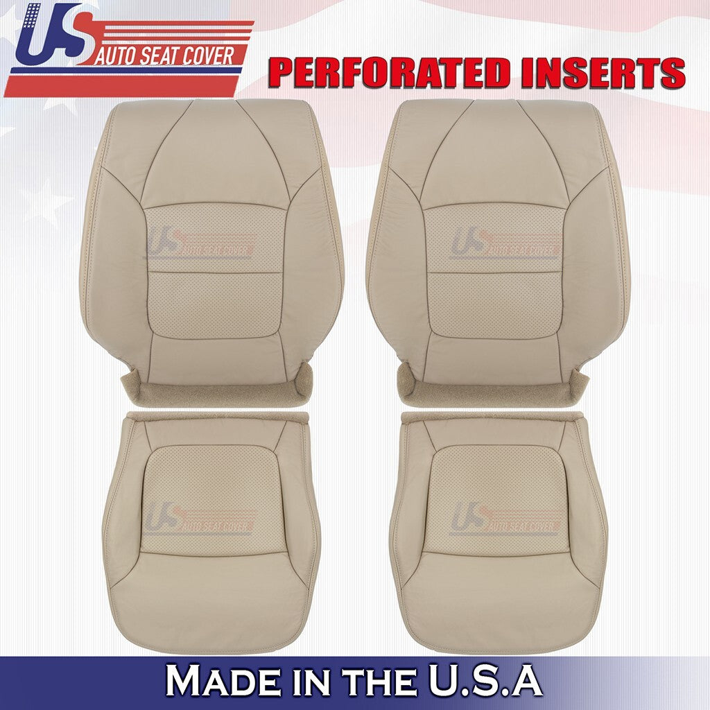 2002 2003 For Acura TL Type S Driver & Passenger Bottoms Tops Leather Cover Tan