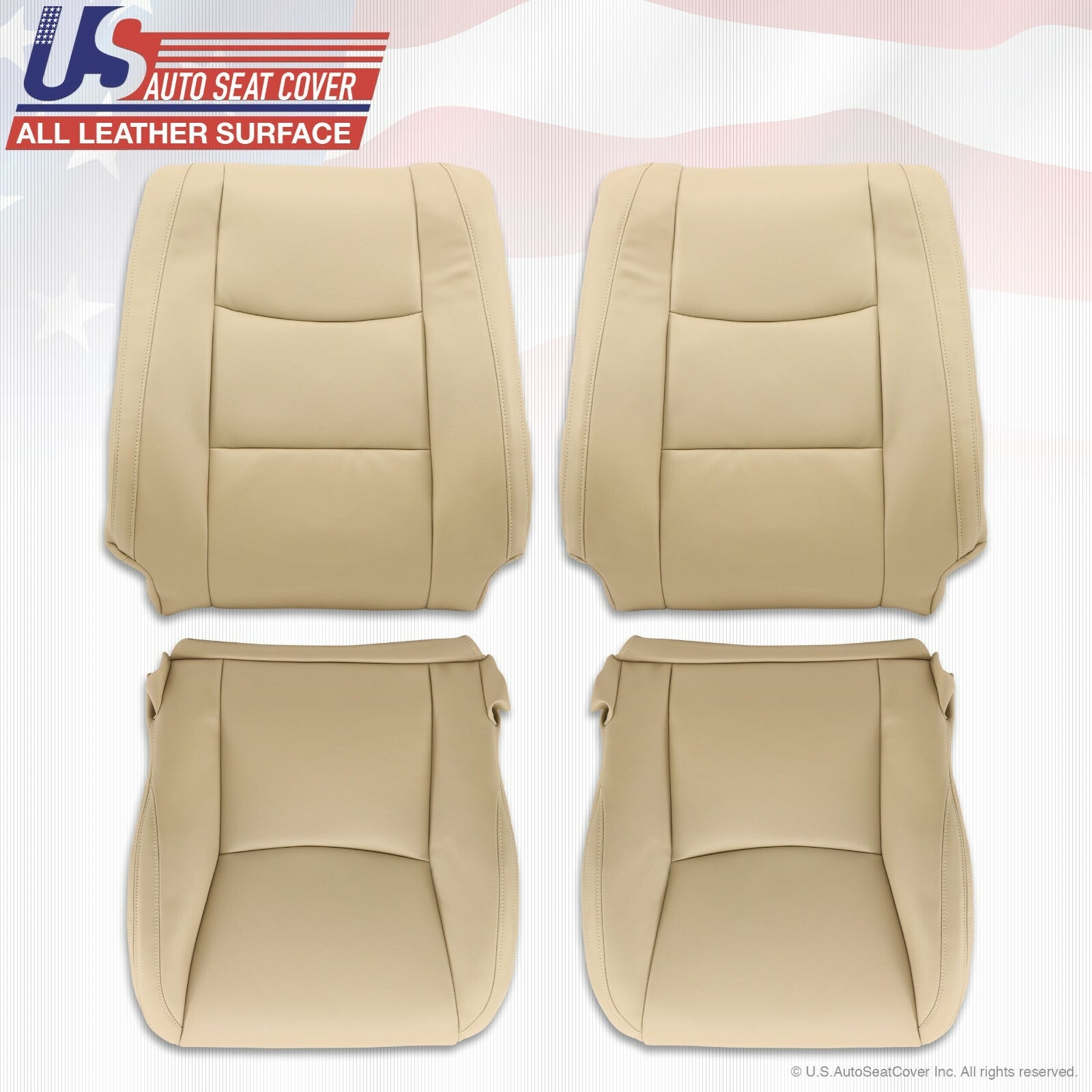 DRIVER PASSENGER SET Leather Seat Cover TAN Fits 2003 to 2009 Lexus GX470