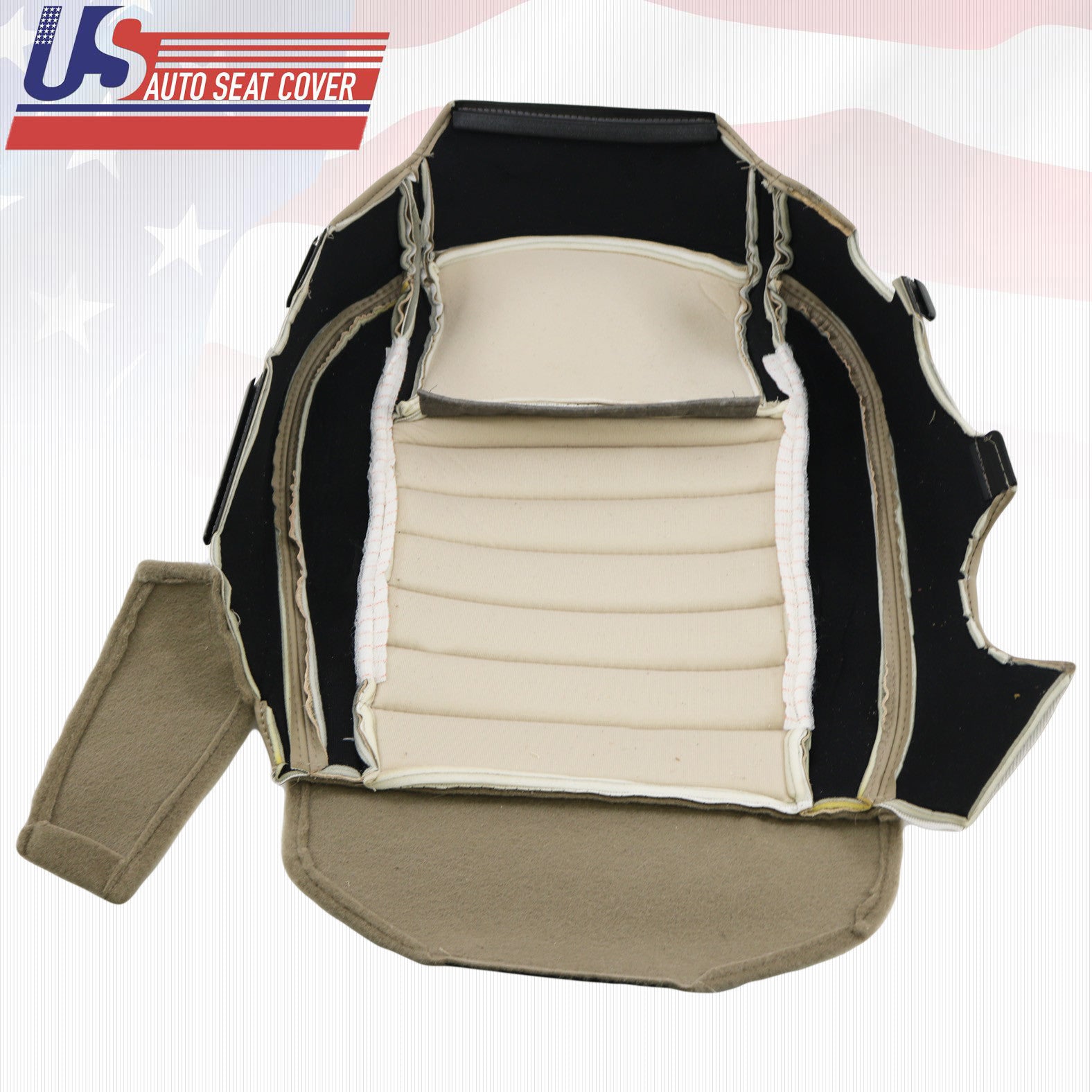 2005 2006 Mustang GT, GT Lux Driver Bottom Leather Seat Cover Med. Parchment Tan