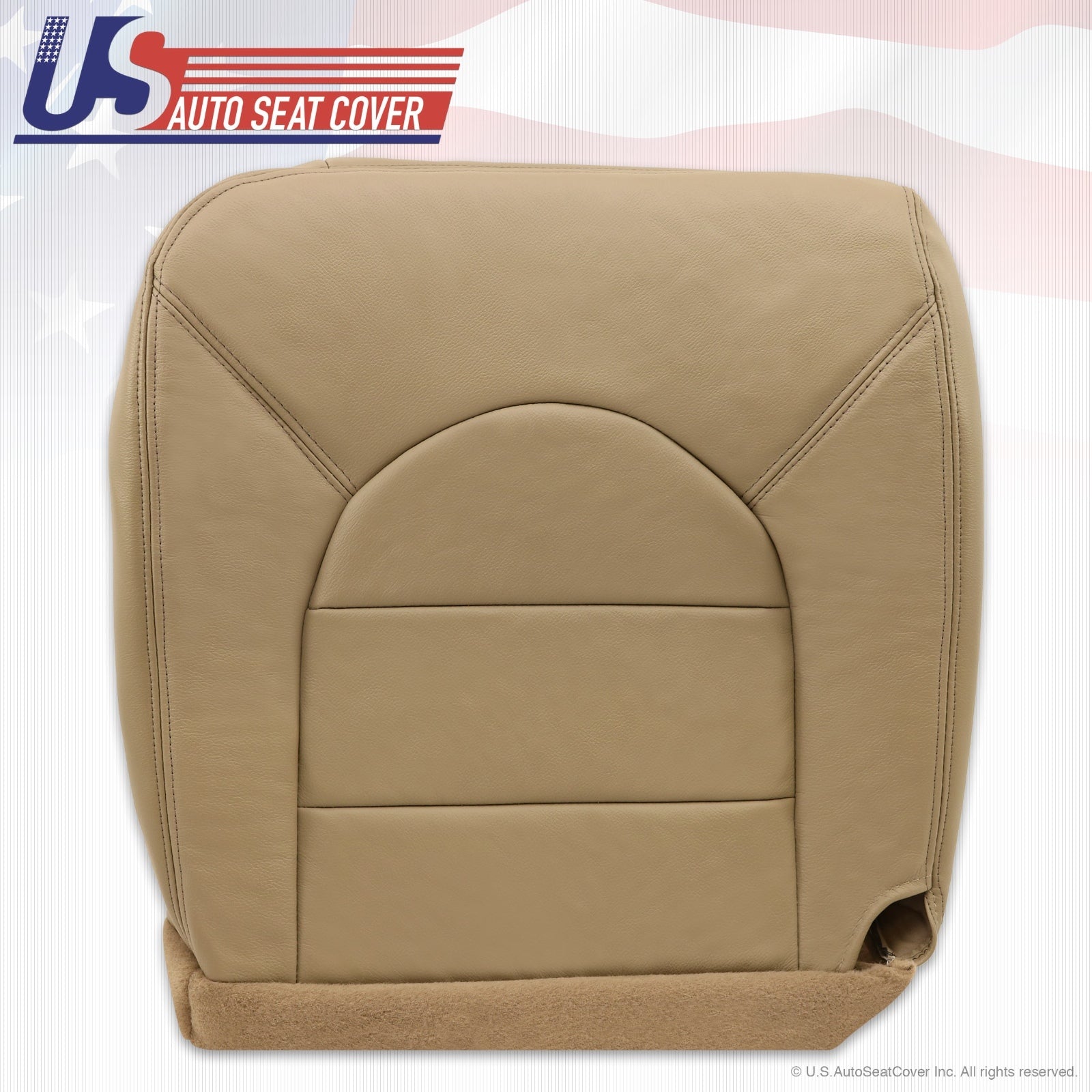 99 Ford F350 Lariat Driver & Passenger Bottom Replacement Leather Seat Cover Tan