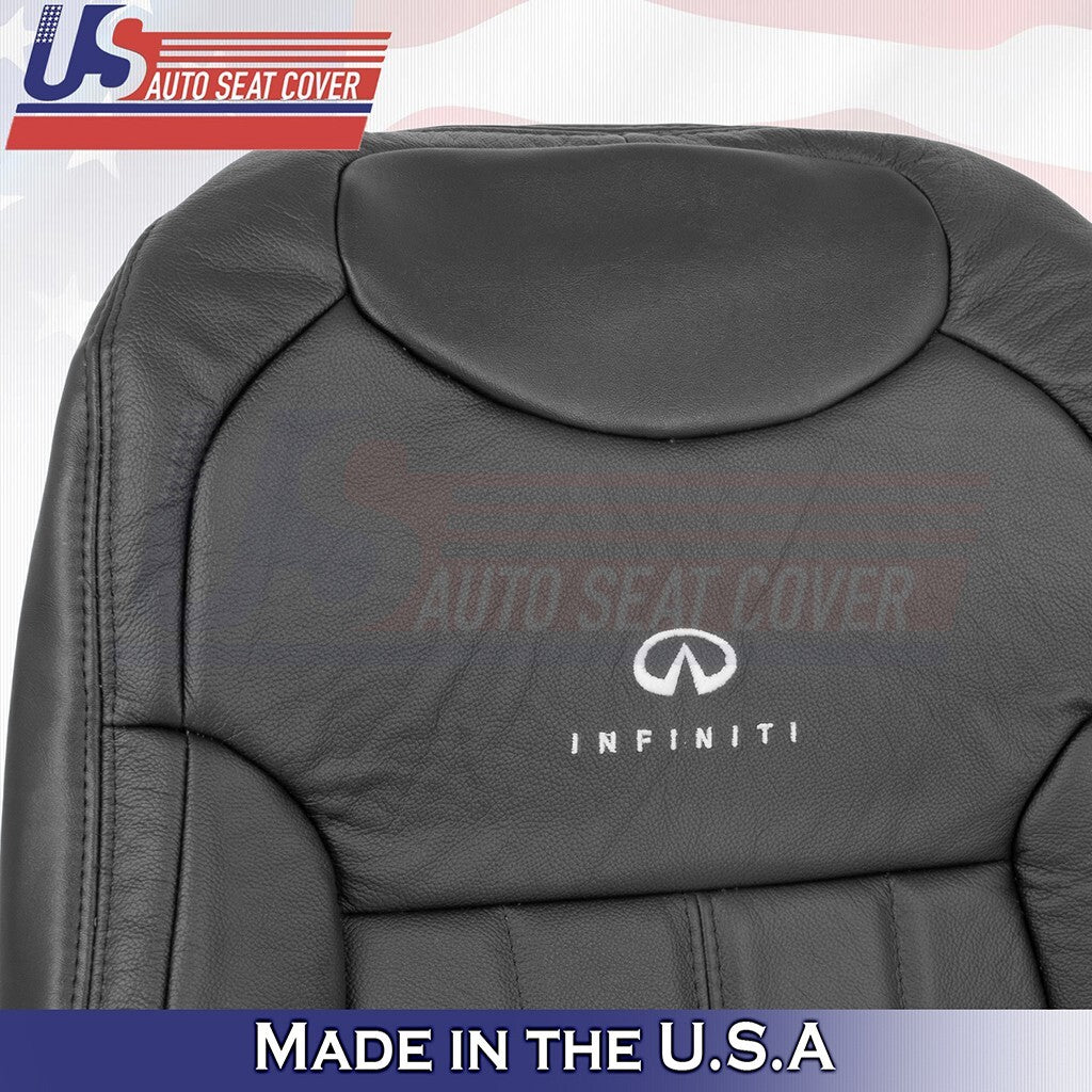 2009-2017 Fit Infiniti FX35 FX37 Driver Passenger Top/Bottom Leather Cover Black