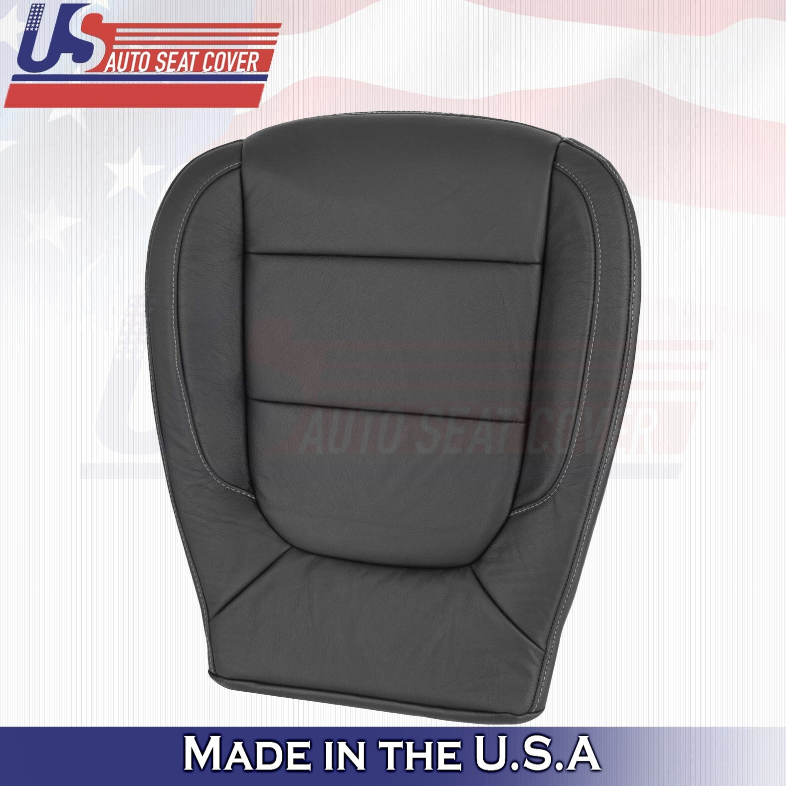 2021 For Chevy Silverado 1500 WT Passenger Top & Bottom Leather Seat Covers BLK