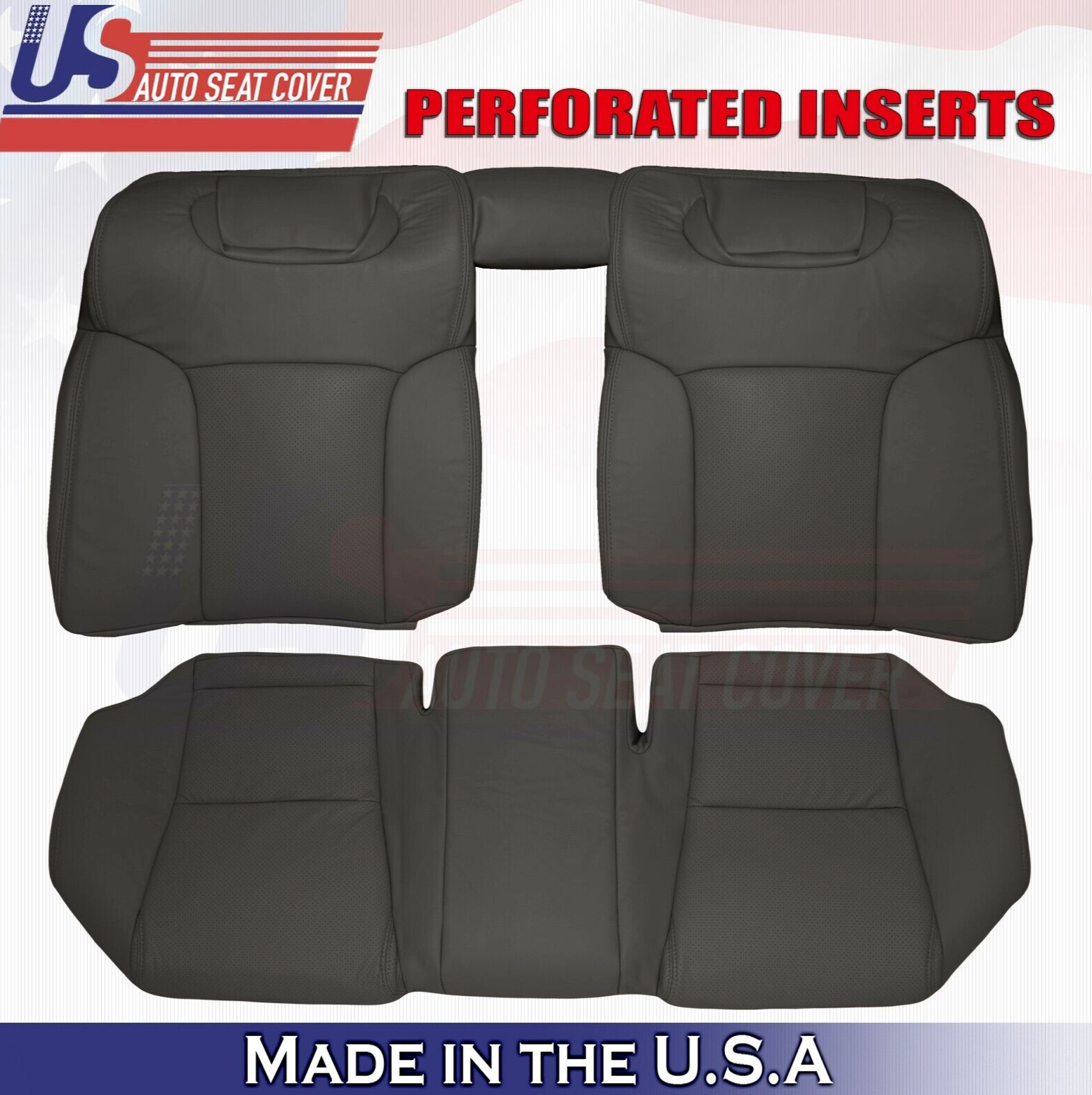 2008 For Lexus GS300 GS350 2nd Row Top & Bottom Perforated Leather Covers Black