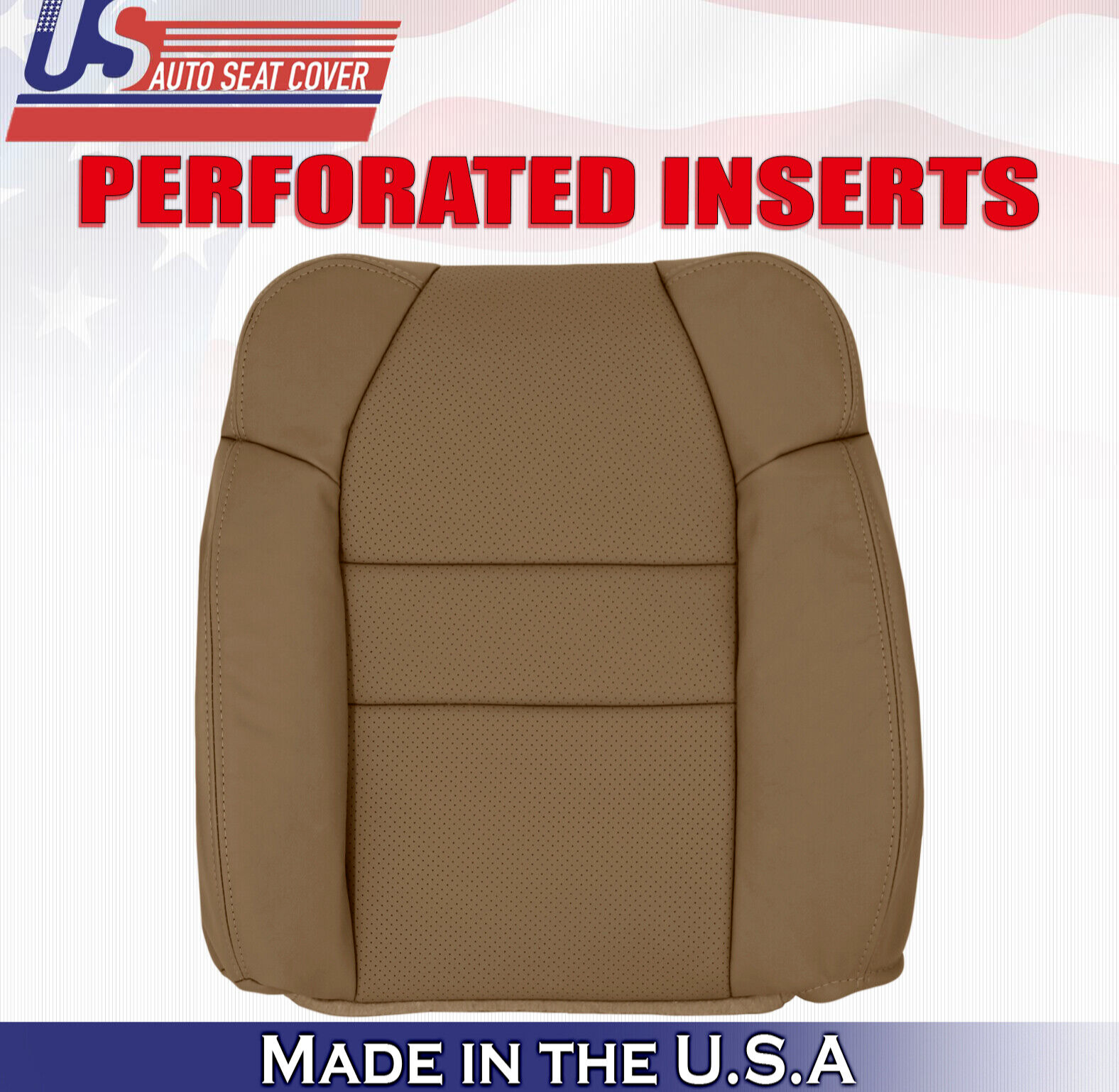 2004 2005 2006 For Acura MDX Driver Side Top Perforated Leather Seat Cover Tan