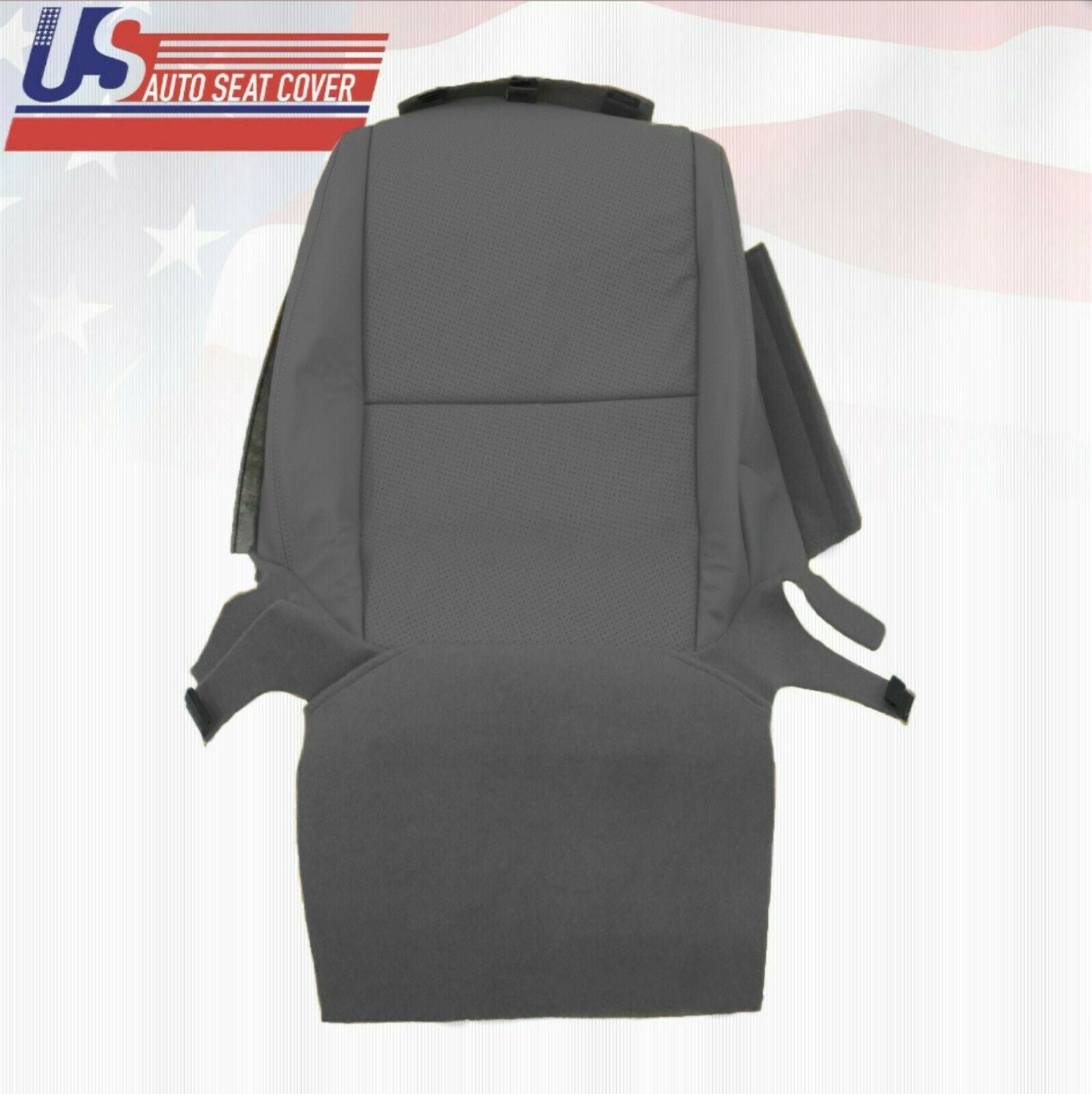 2004 Fits Acura TL Front & Rear Top & Bottom 6PCS Perforated Leather Covers Gray