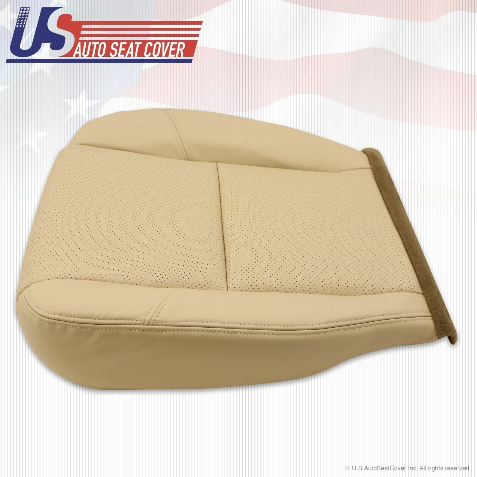 2011 Cadillac Escalade Driver Side Seat Bottom Leather Cover Tan Perforated