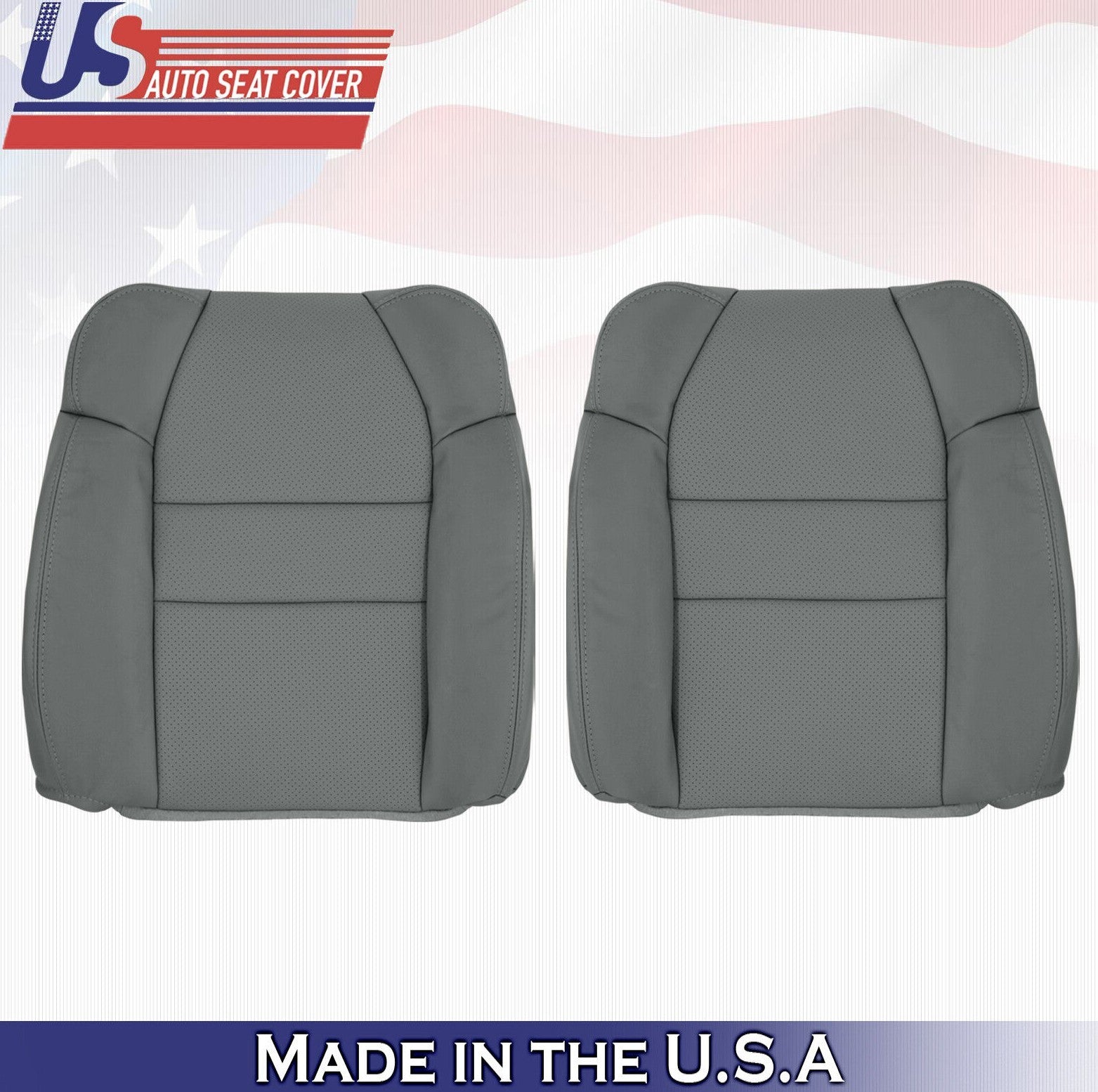 2001 2002 2003 For Acura MDX Driver & Passenger 2x Top Leather Seat Covers Gray