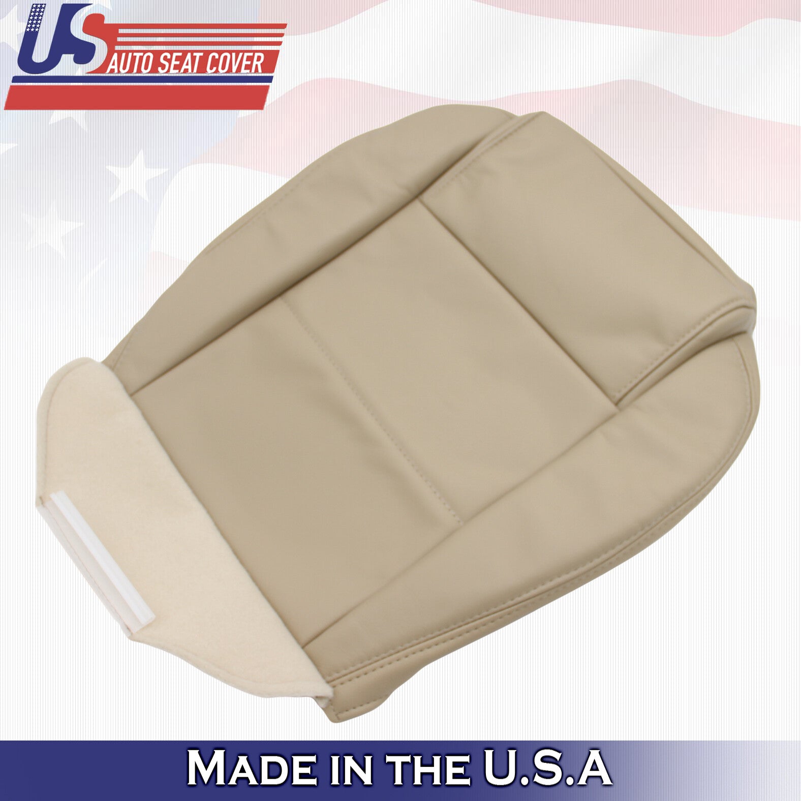 2005 to 2009 For Ford Mustang V6 Driver Side Top Leather Seat Cover in Tan