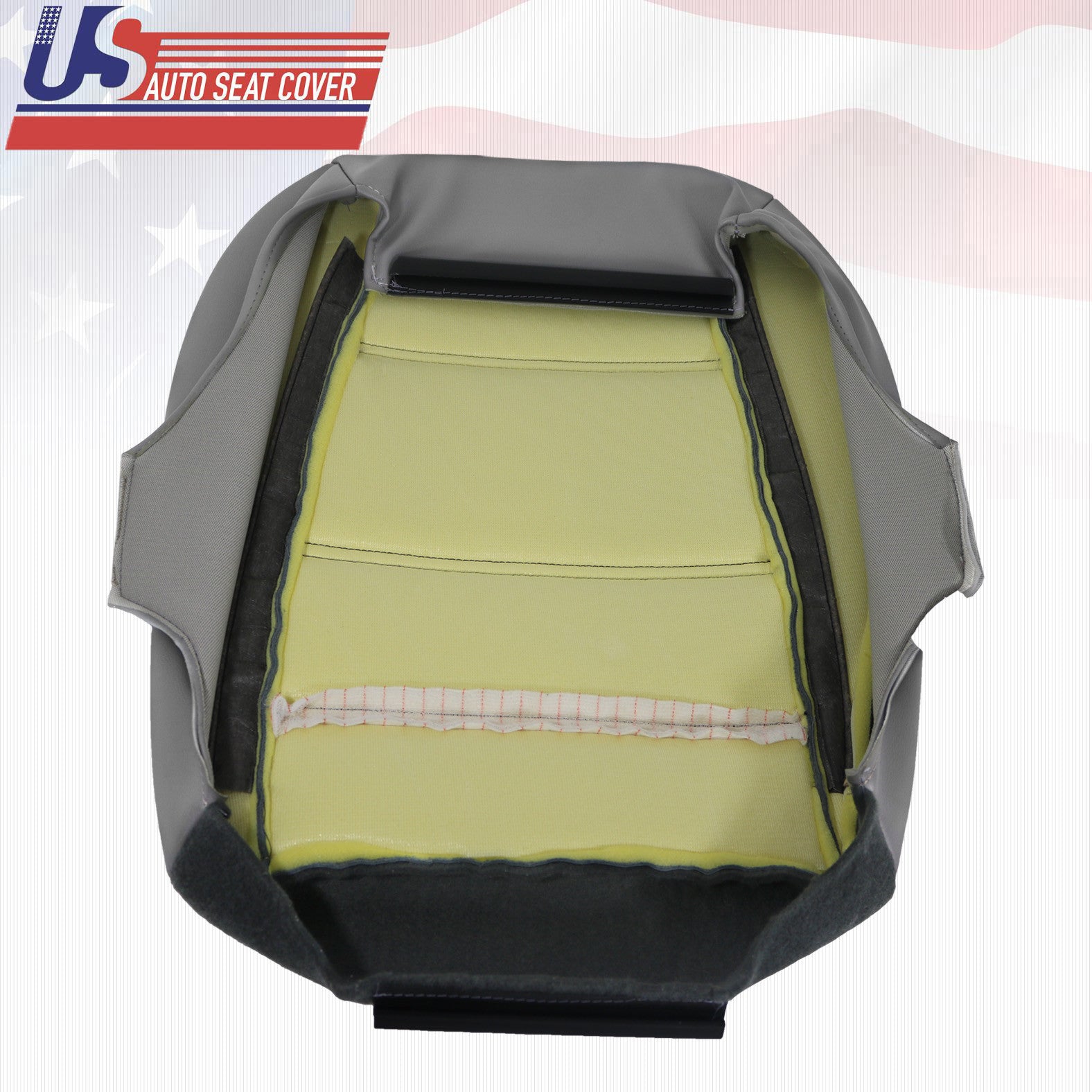 1999 to 2004 Ford Mustang V6 Driver Bottom Replacement Leather Seat Cover Gray