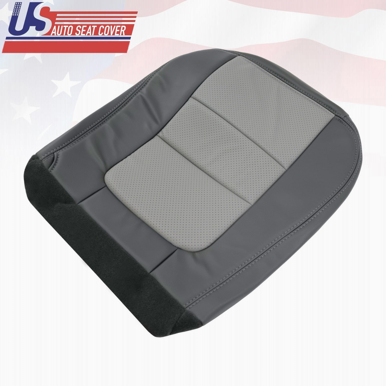 2001 Ford F250 Platinum Edition Passenger Bottom New Seat Cover in 2-Tone Gray