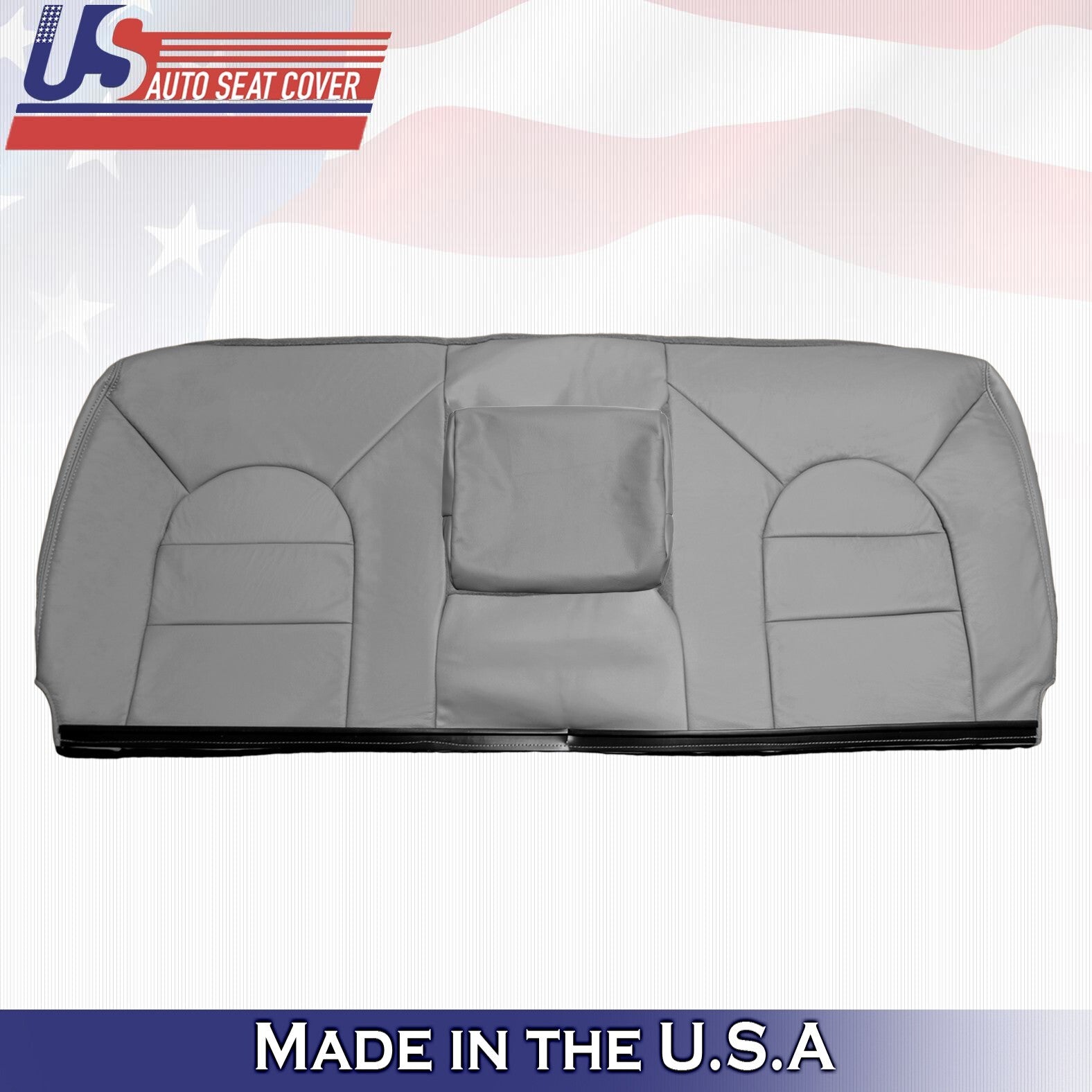 2000 For Ford F250 F350 Lariat Rear Bench Top & Bottom Leather Seat Covers Gray