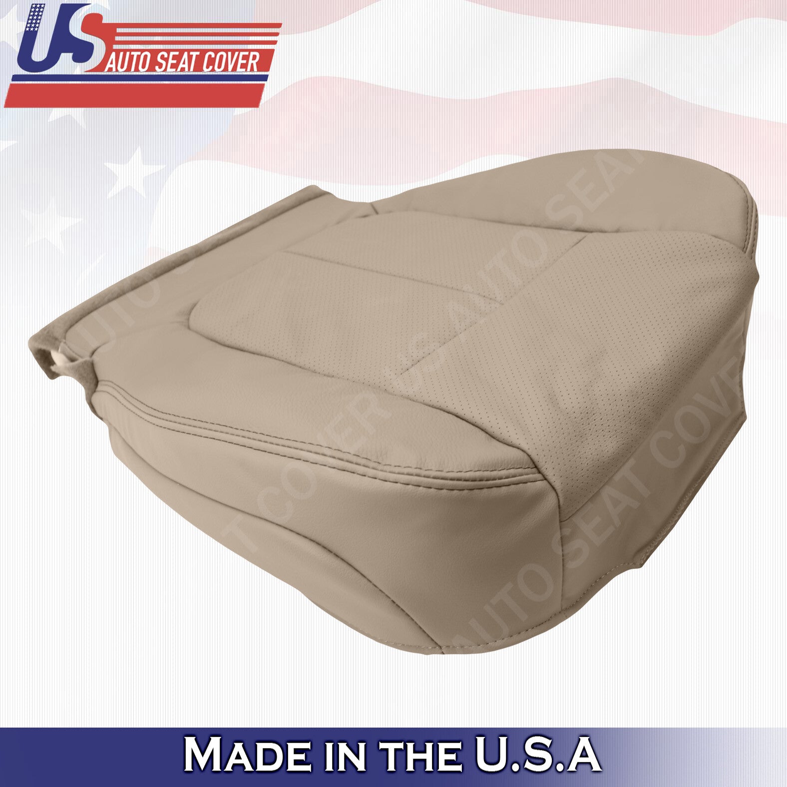 2011 to 2014 Fits Ford F150 Lariat Driver Bottom Perforated Leather Cover Tan