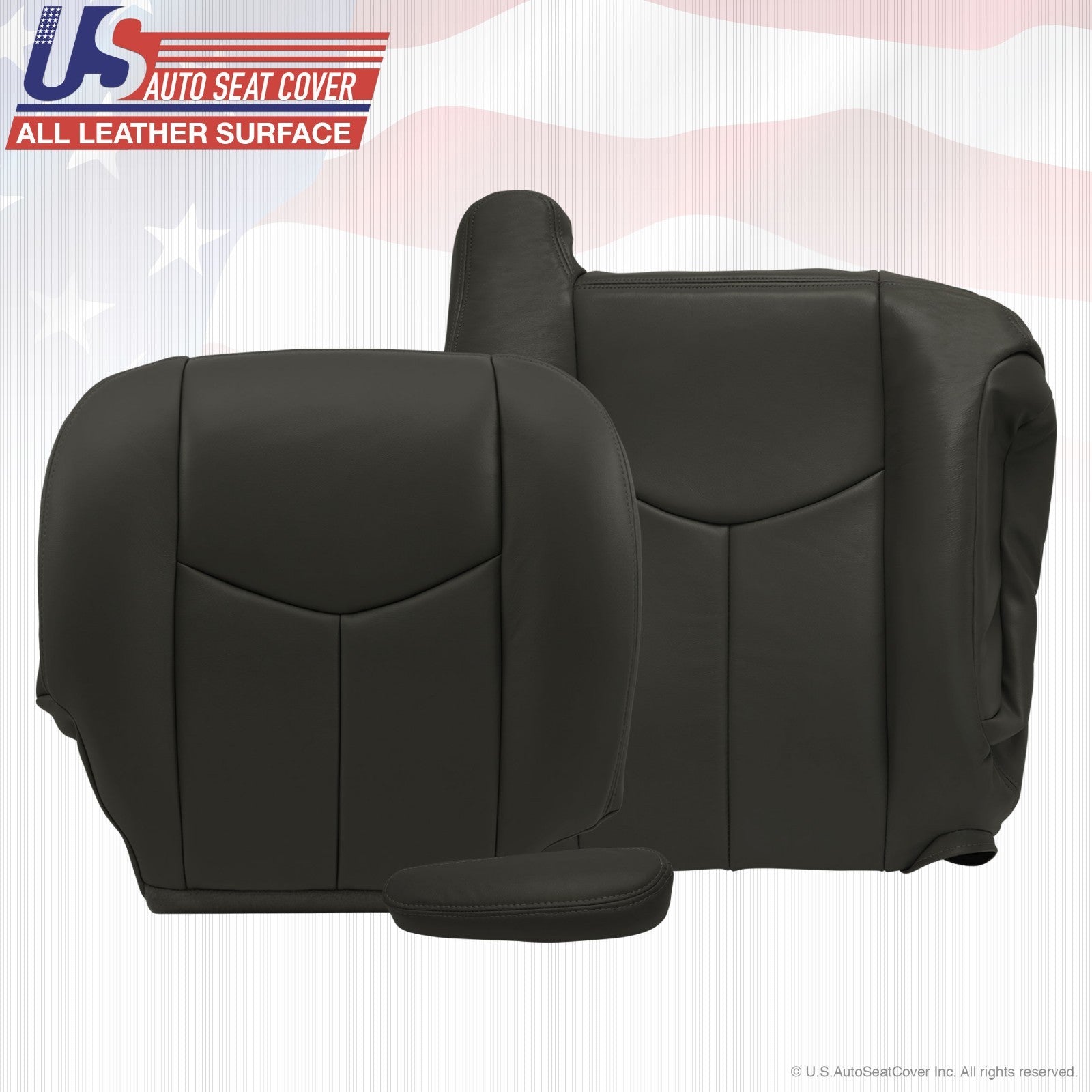 2003 To 06 GMC Sierra 1500 2500 3500 HD Upholstery leather seat-cover Dark-Gray