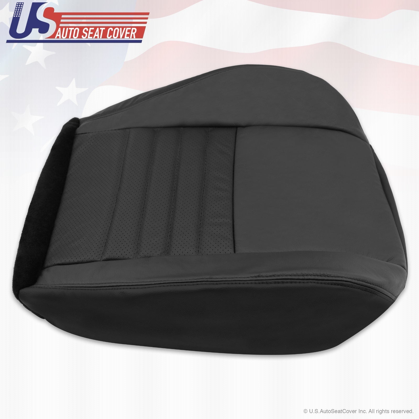 1999 2000 2001 2002 2003 2004 Ford Mustang GT V8 Driver Bottom Seat Cover Black