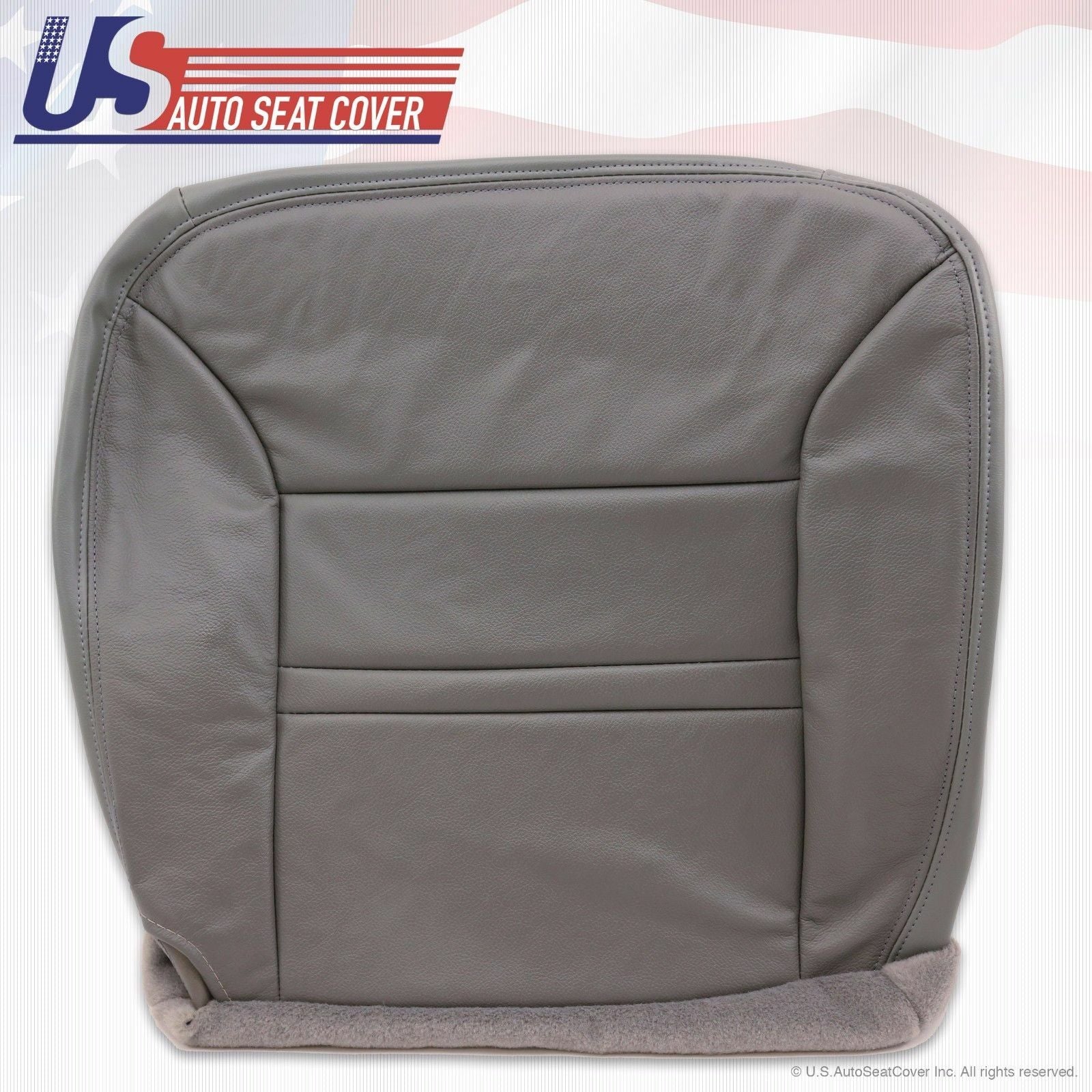 2000 2001 Ford Excursion Limited Driver-Passenger Bottom Leather Seat Cover Gray