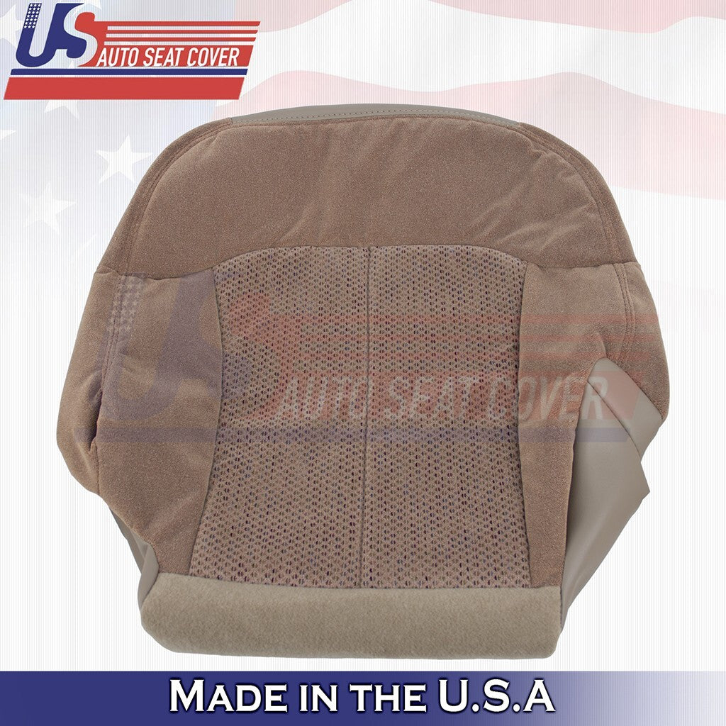 1999 to 2002 Fits Chevy Silverado Driver Bottom & Top Cloth Seat Cover Dark Tan