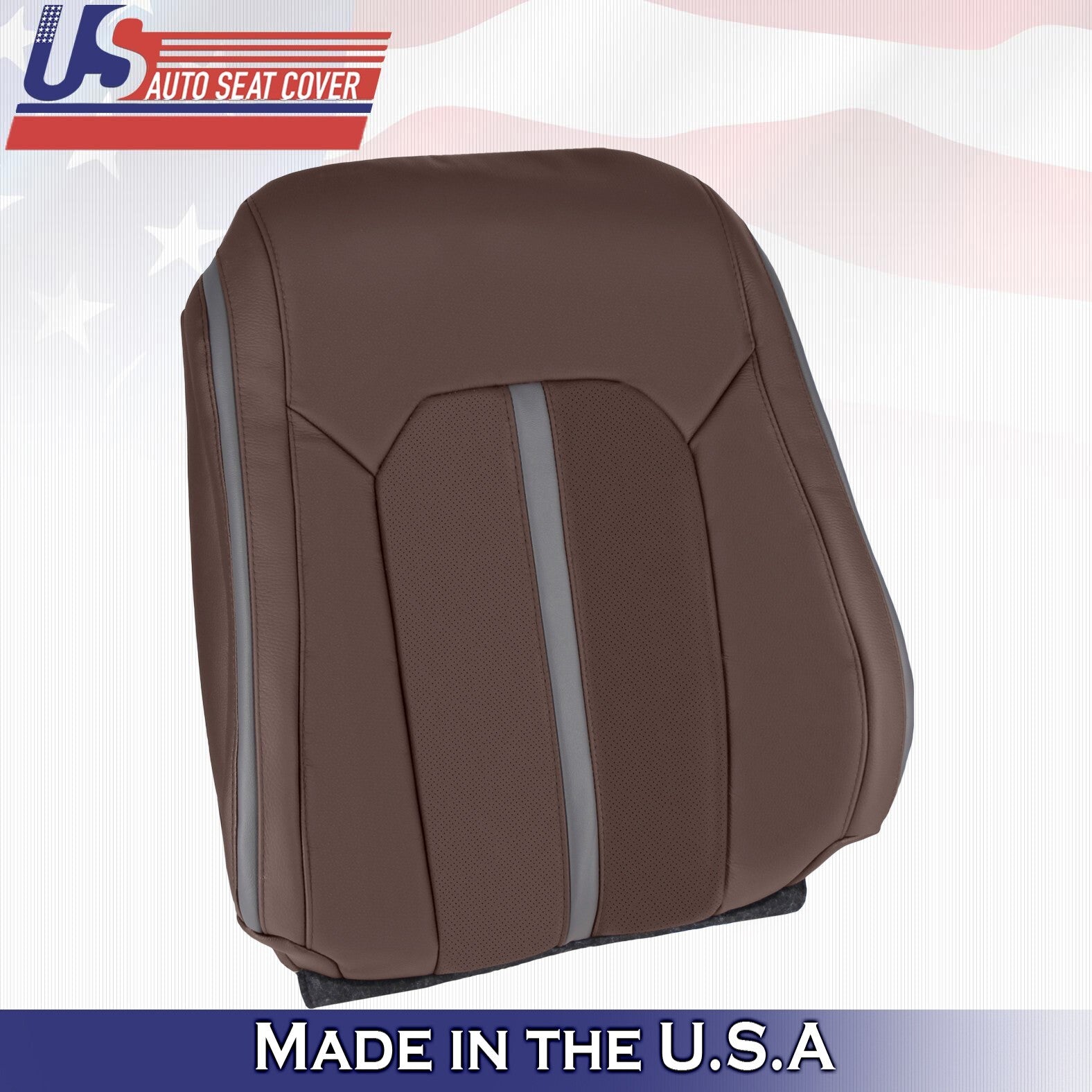 2015 to 2020 For Ford F150 Platinum Driver Top Perf Leather Seat Cover Brown