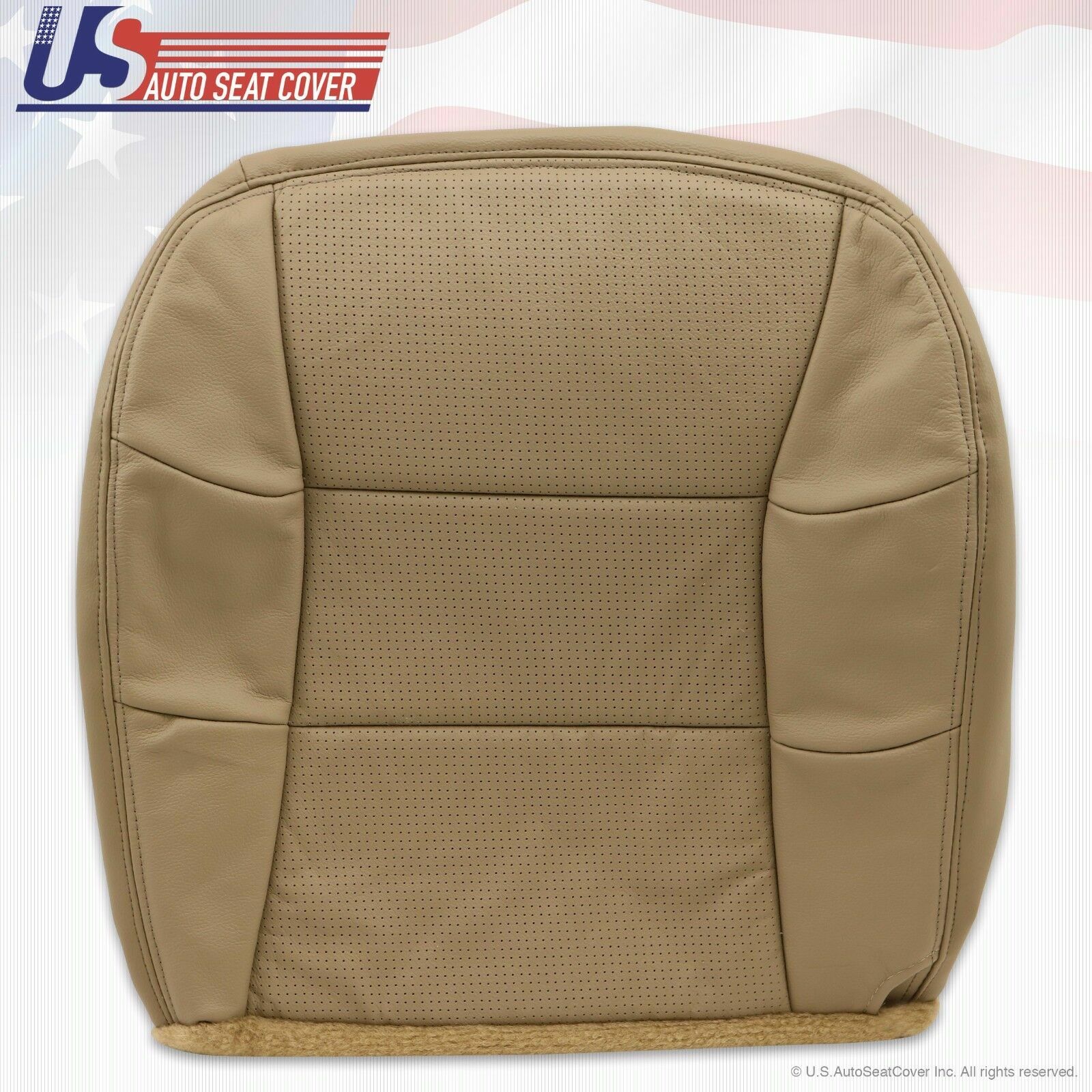 2001 Lincoln Navigator Driver Side Bottom Perforated Leather Seat Cover Tan