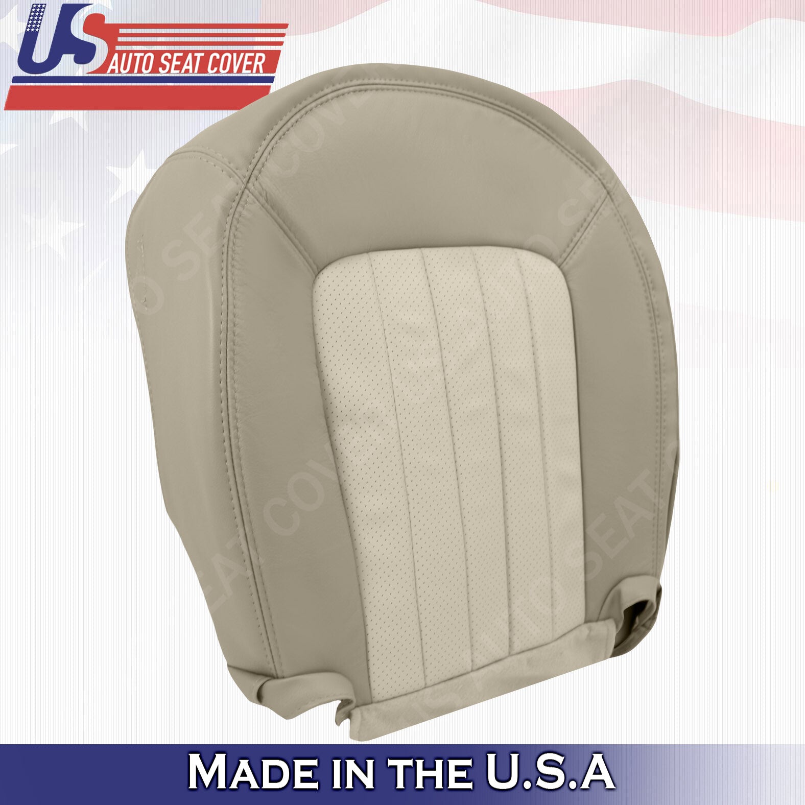 Driver Top Bottom Perforated Leather Seat Tan 2002 to 2005 Mercury Mountaineer
