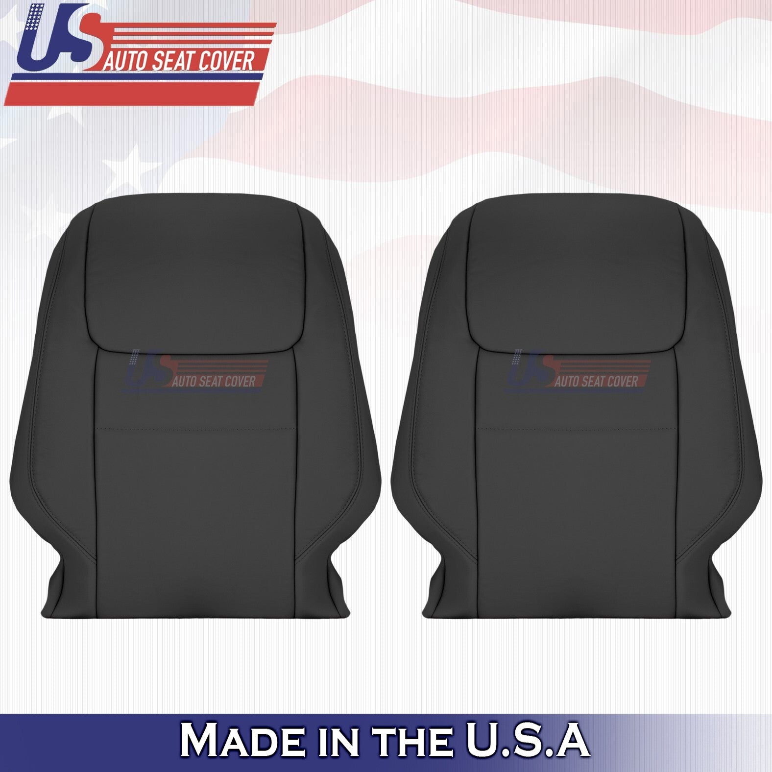 2017 to 2020 Fits Toyota Sienna Driver &Passenger Tops Leather Seat Cover Black