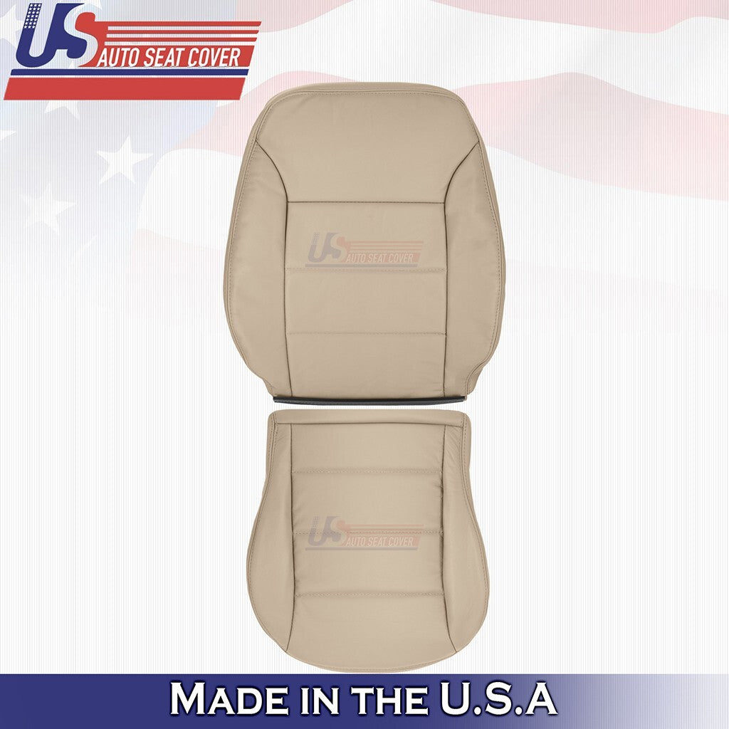 1999 to 2004 For Volkswagen Jetta Driver Bottom & Top Leather Seat Cover Beige