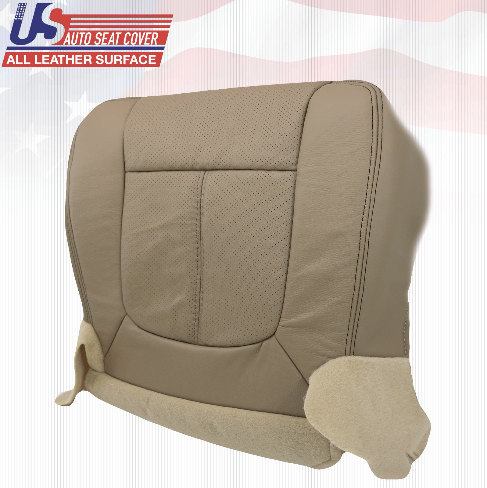 2013 2014 Ford F350 Lariat Driver Side Bottom Perforated Leather Seat Cover TAN