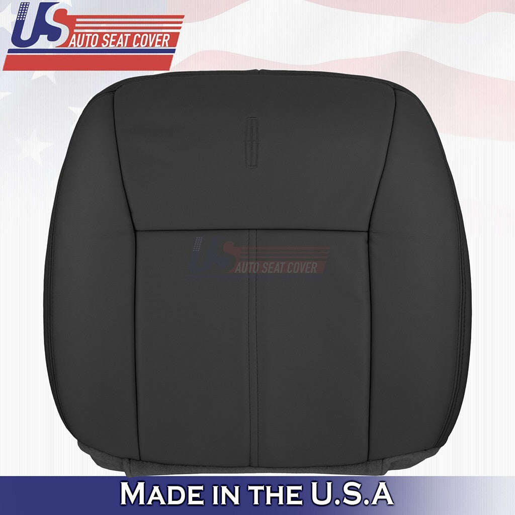 2003 to 2011 For Lincoln Town Car Driver-Passenger Tops Leather Seat Cover Black
