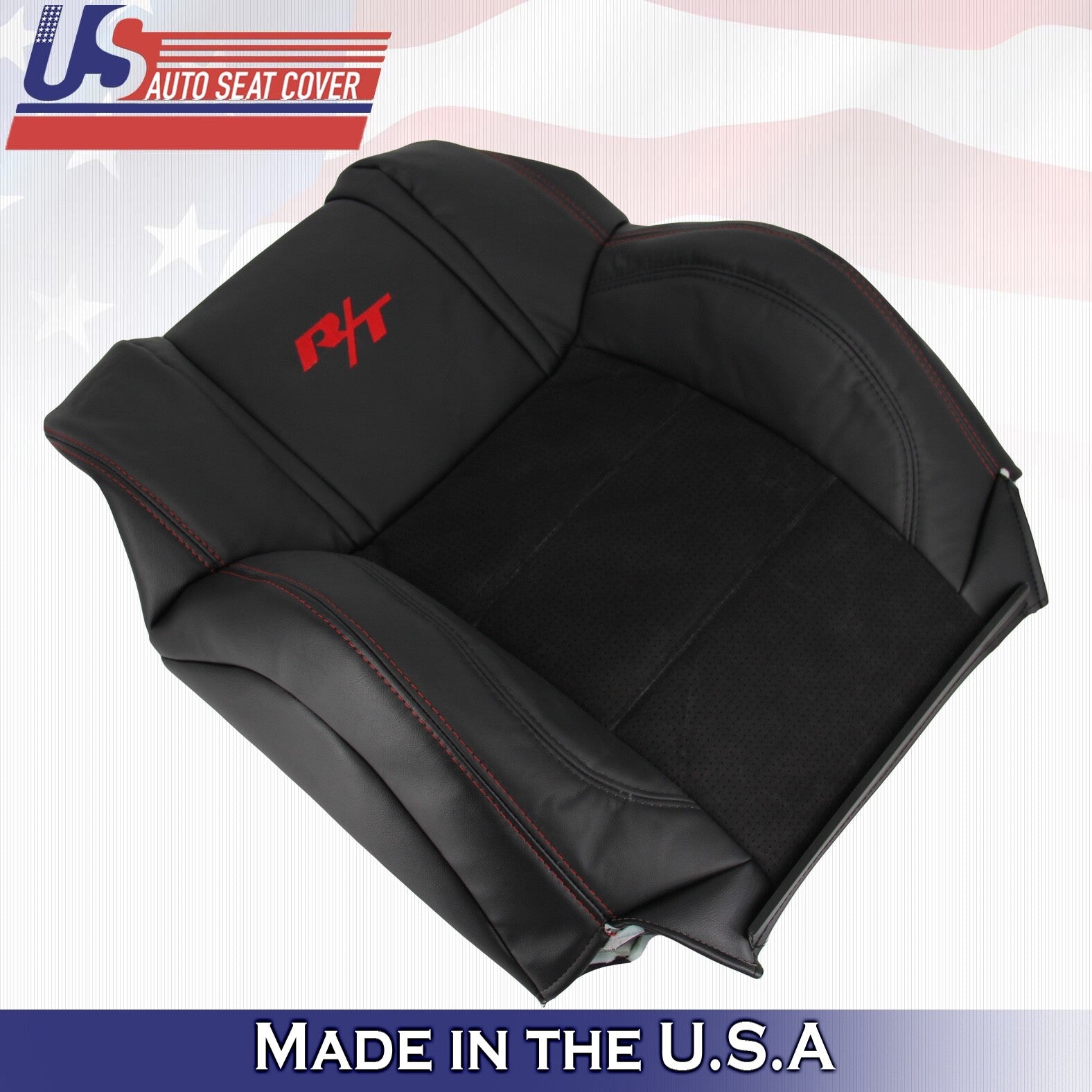 2006 to 2010 For Dodge Charger RT Driver & Passenger Top Perf Leather Covers BLK
