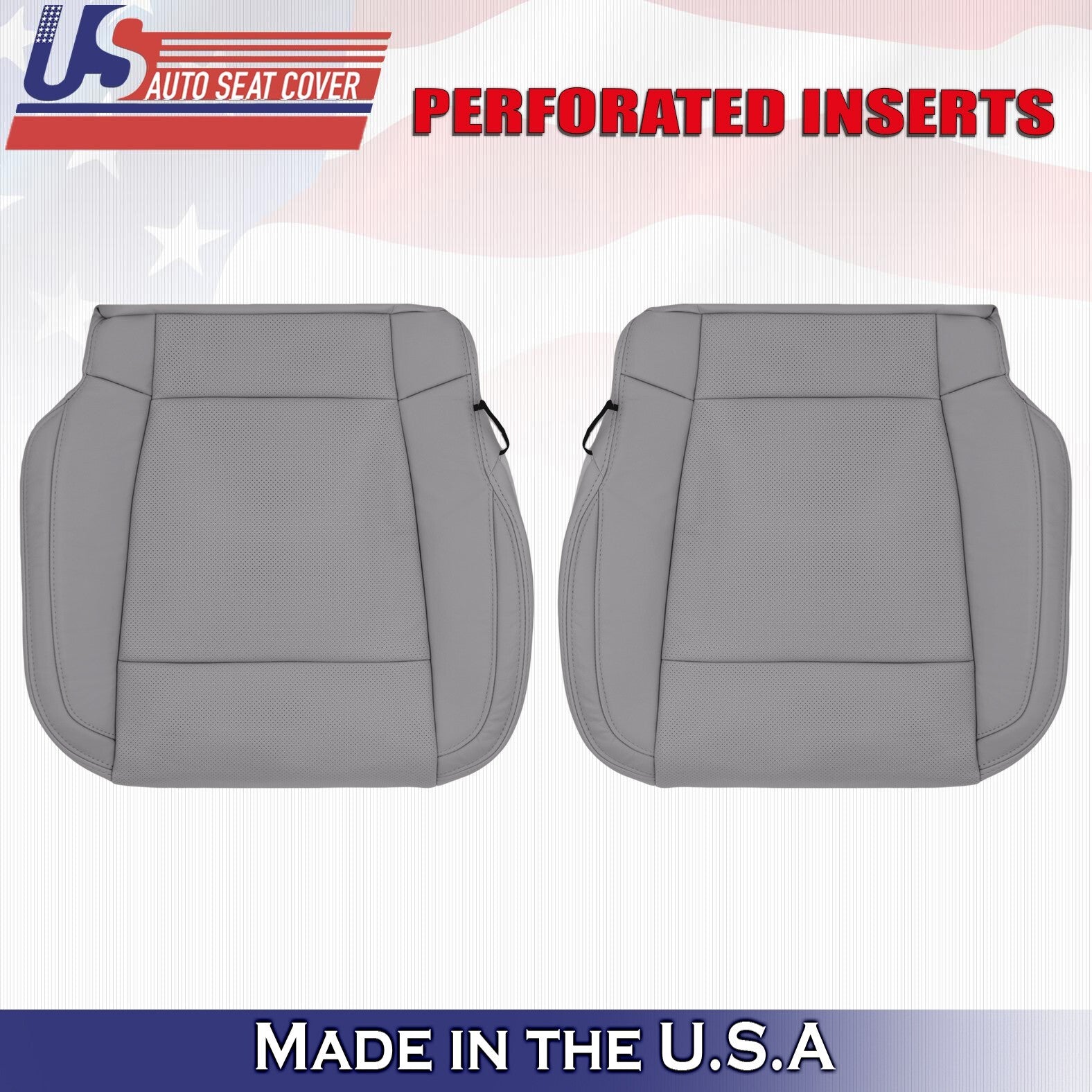 2015 2016 2017 Fits Ford F150 Lariat Driver&Passenger Bottom Leather Covers Gray