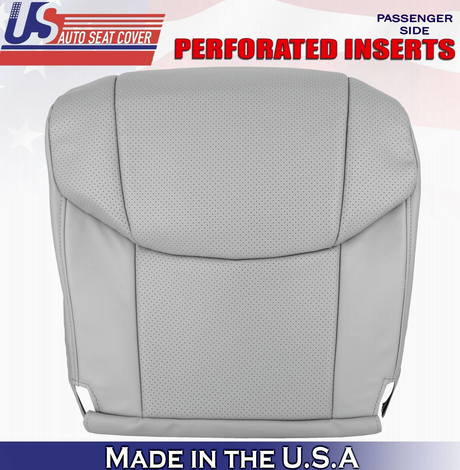 2011 2012 For Toyota Avalon Passenger Bottom Perforated Leather Seat Cover Gray