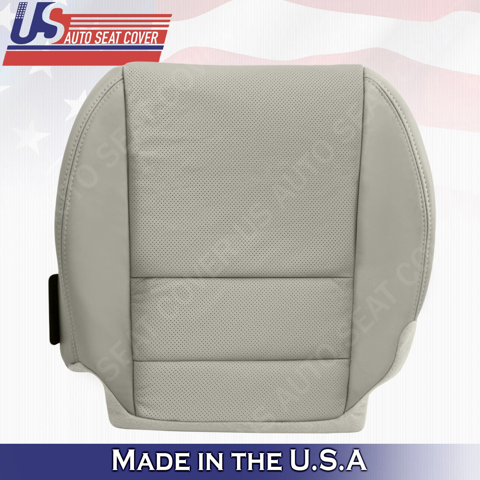 DRIVER & PASSENGER Bottoms Perforated Leather Cover GRAY For 2007-2012 Acura MDX
