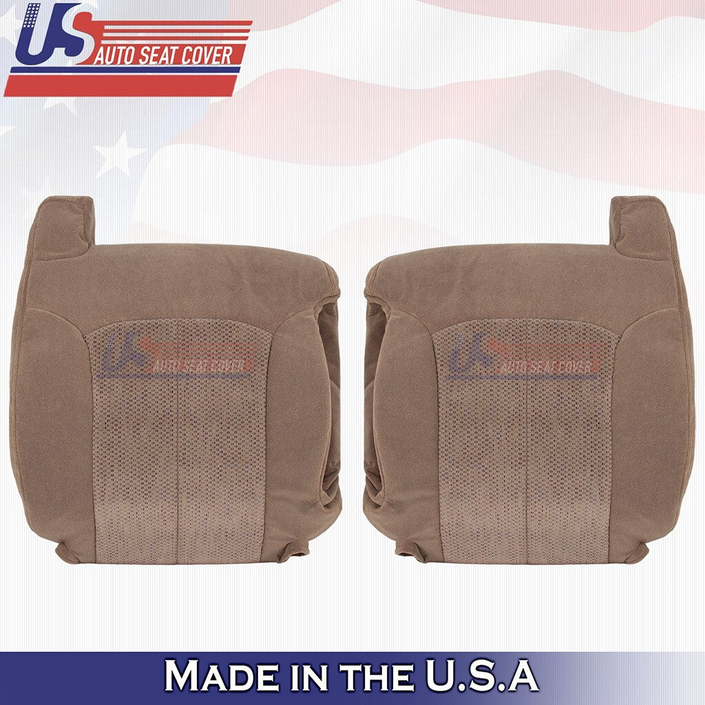 1999 to 2002 For Chevy Silverado Driver&Passenger Front Set Cloth Cover Dark Tan