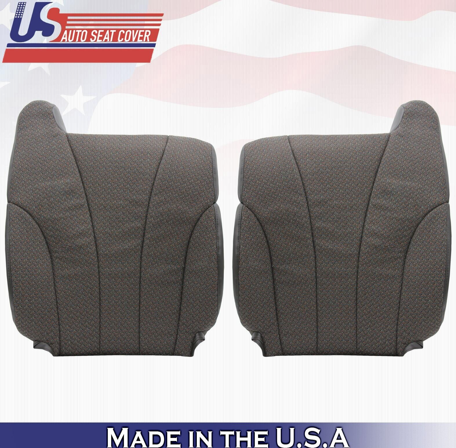 1999-2002 For Chevy Silverado 1500 2500 Cloth Front Top Seat Covers Dk. Graphite